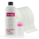 N&BF Nagel Cleaner 1000ml+Zelletten (2x500 Tupfer) & Dispenser Rosa