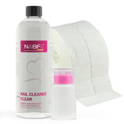 N&BF Nagel Cleaner 1000ml+Zelletten (2x500 Tupfer) & Dispenser Rosa