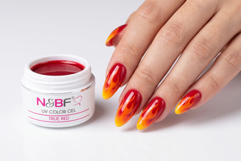 Flammen Nägel im heißen Flame-Look in Rot und Gelb