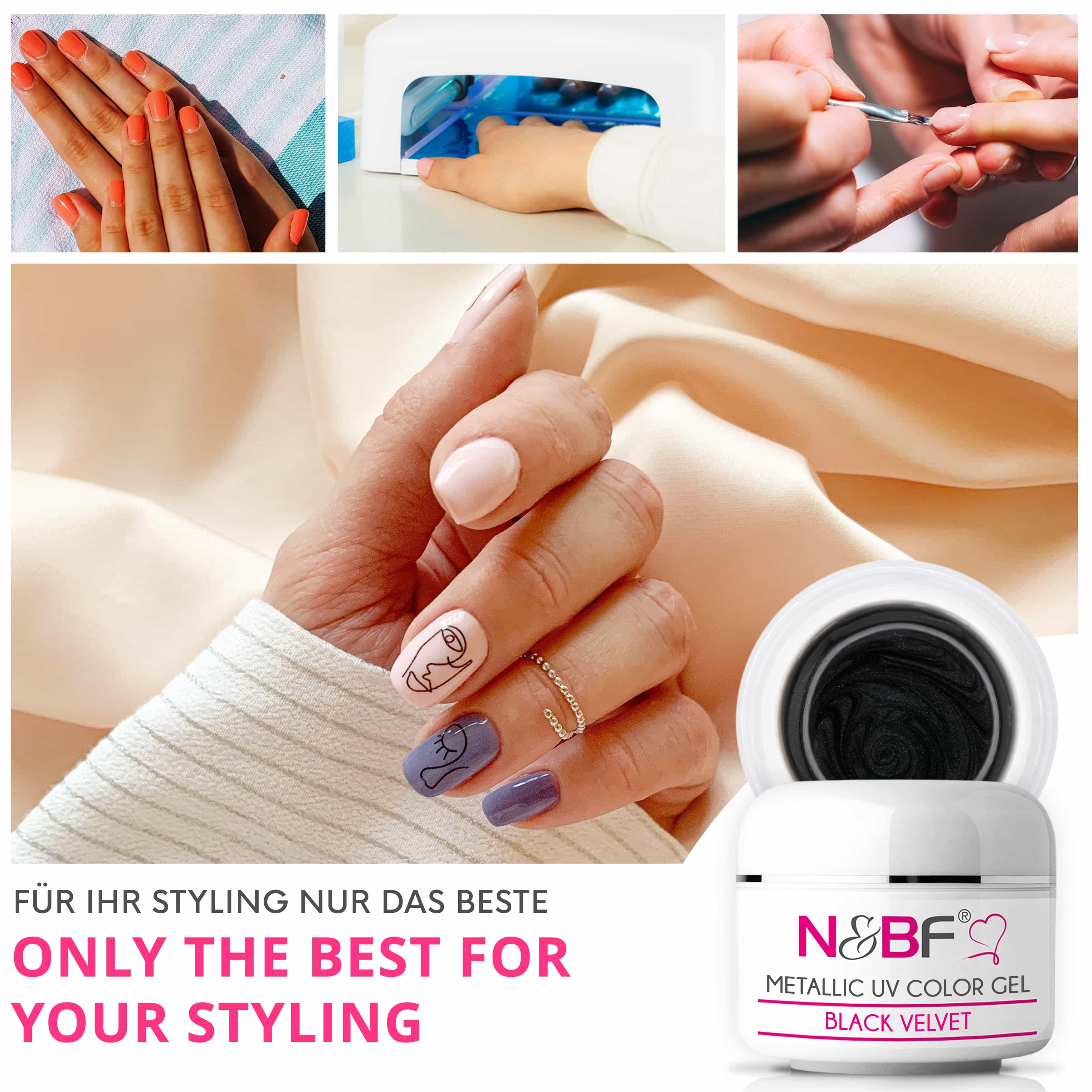 Nails Beauty Factory 2024 120756921 METALLIC UV COLOR GEL BLACK VELVET 06