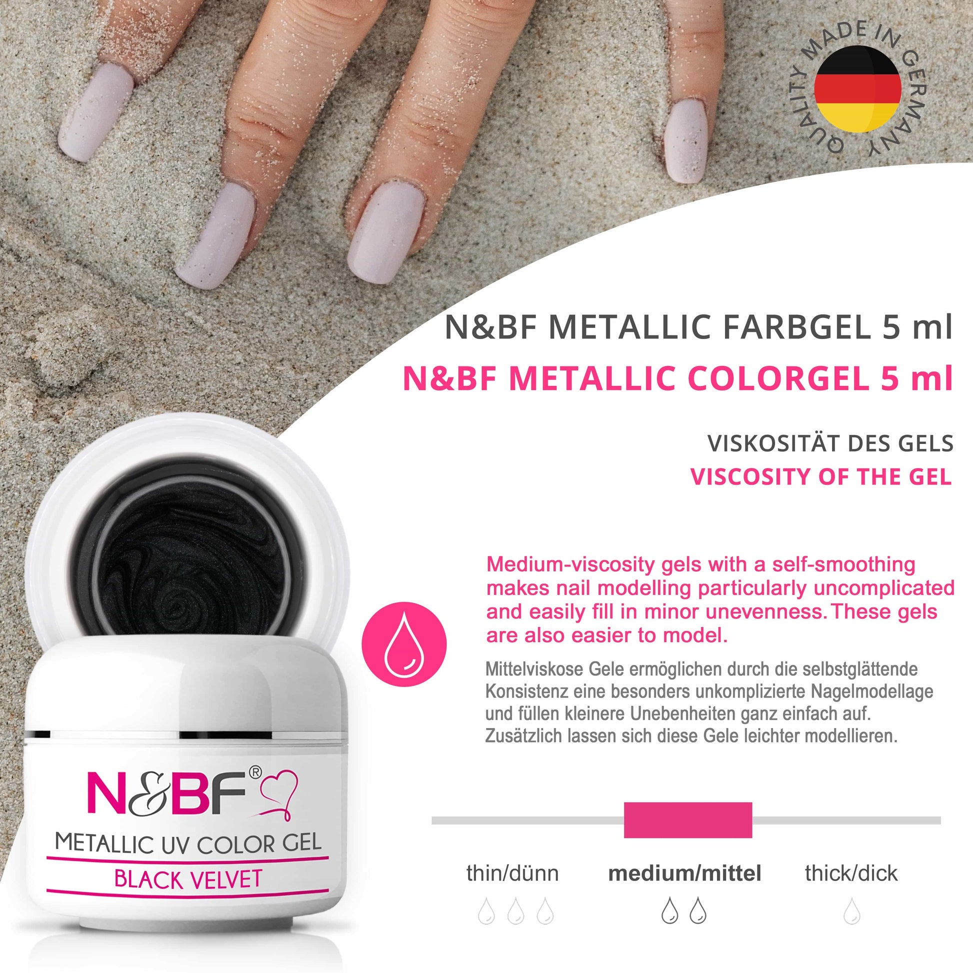 Nails Beauty Factory 2024 120756921 METALLIC UV COLOR GEL BLACK VELVET 07