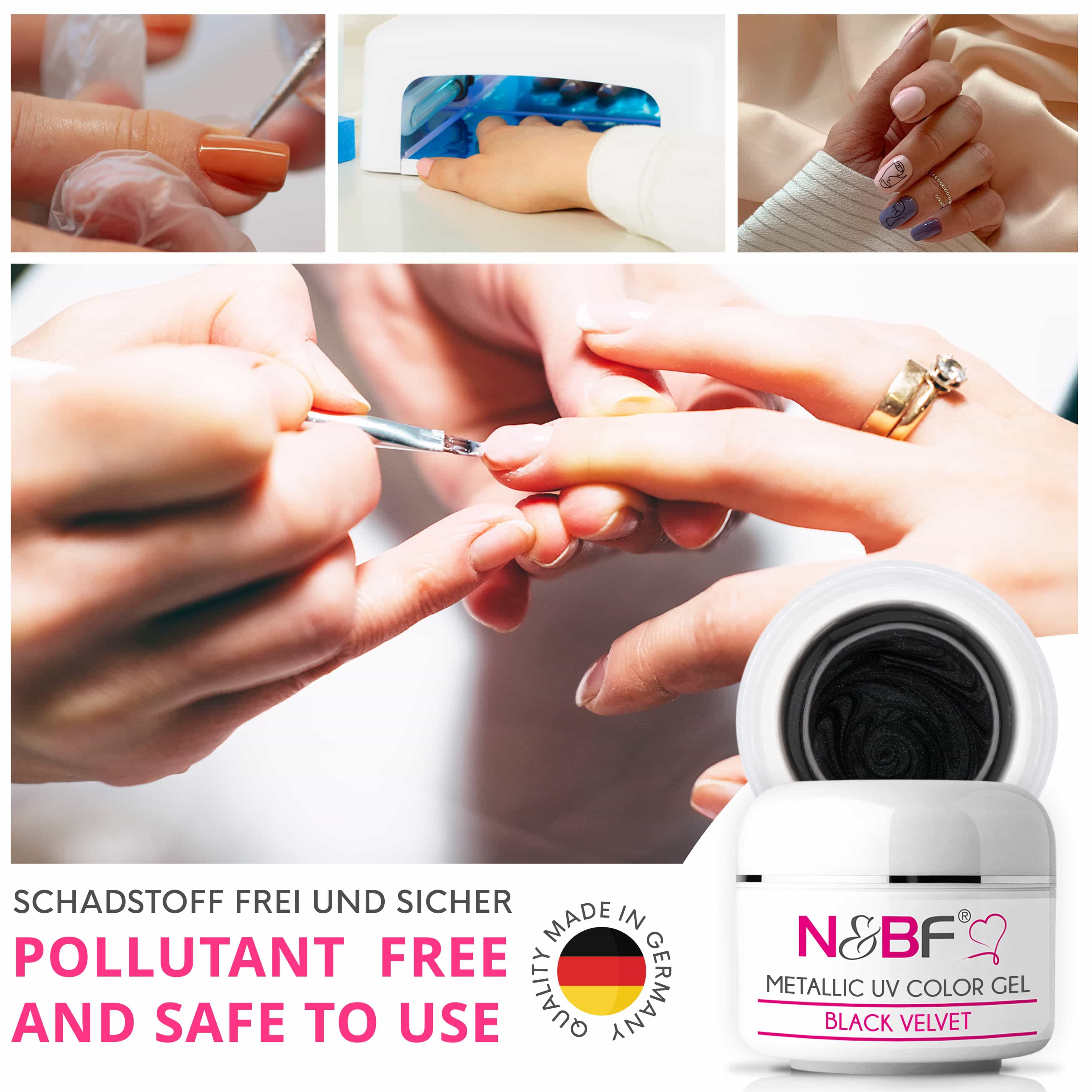 Nails Beauty Factory 2024 120756921 METALLIC UV COLOR GEL BLACK VELVET 08