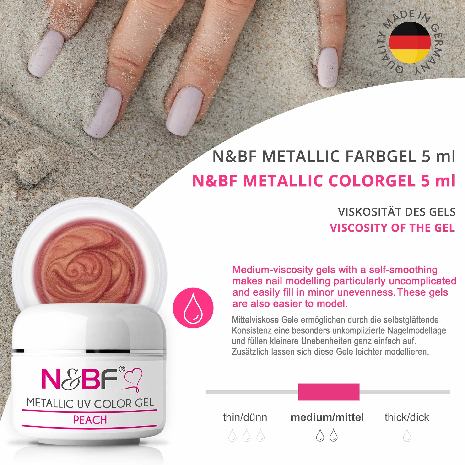 Nails Beauty Factory 2024 124133420 METALLIC UV COLOR GEL PEACH 07