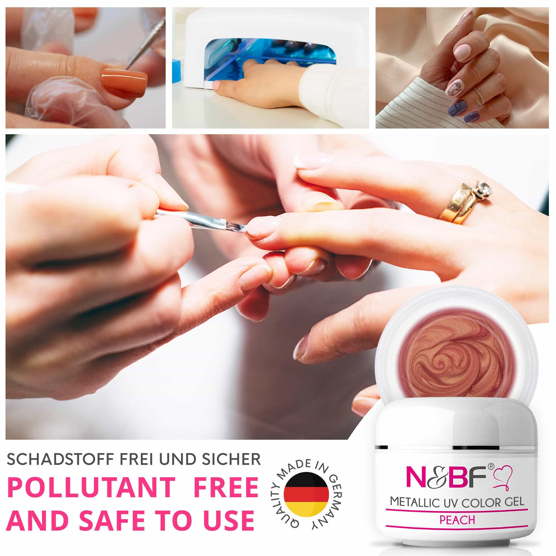 Nails Beauty Factory 2024 124133420 METALLIC UV COLOR GEL PEACH 08