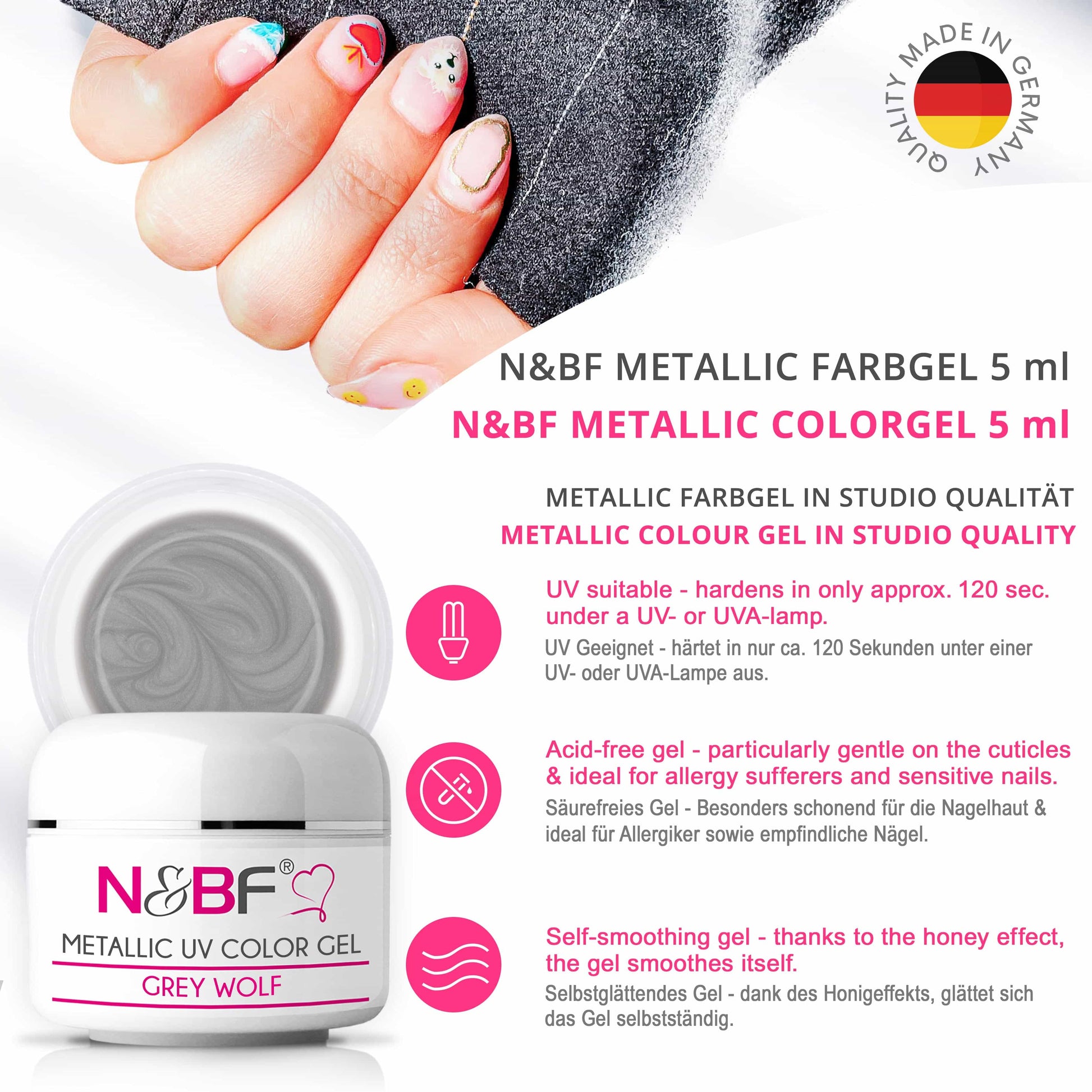 Nails Beauty Factory 2024 124133430 METALLIC UV COLOR GEL GREY WOLF 01