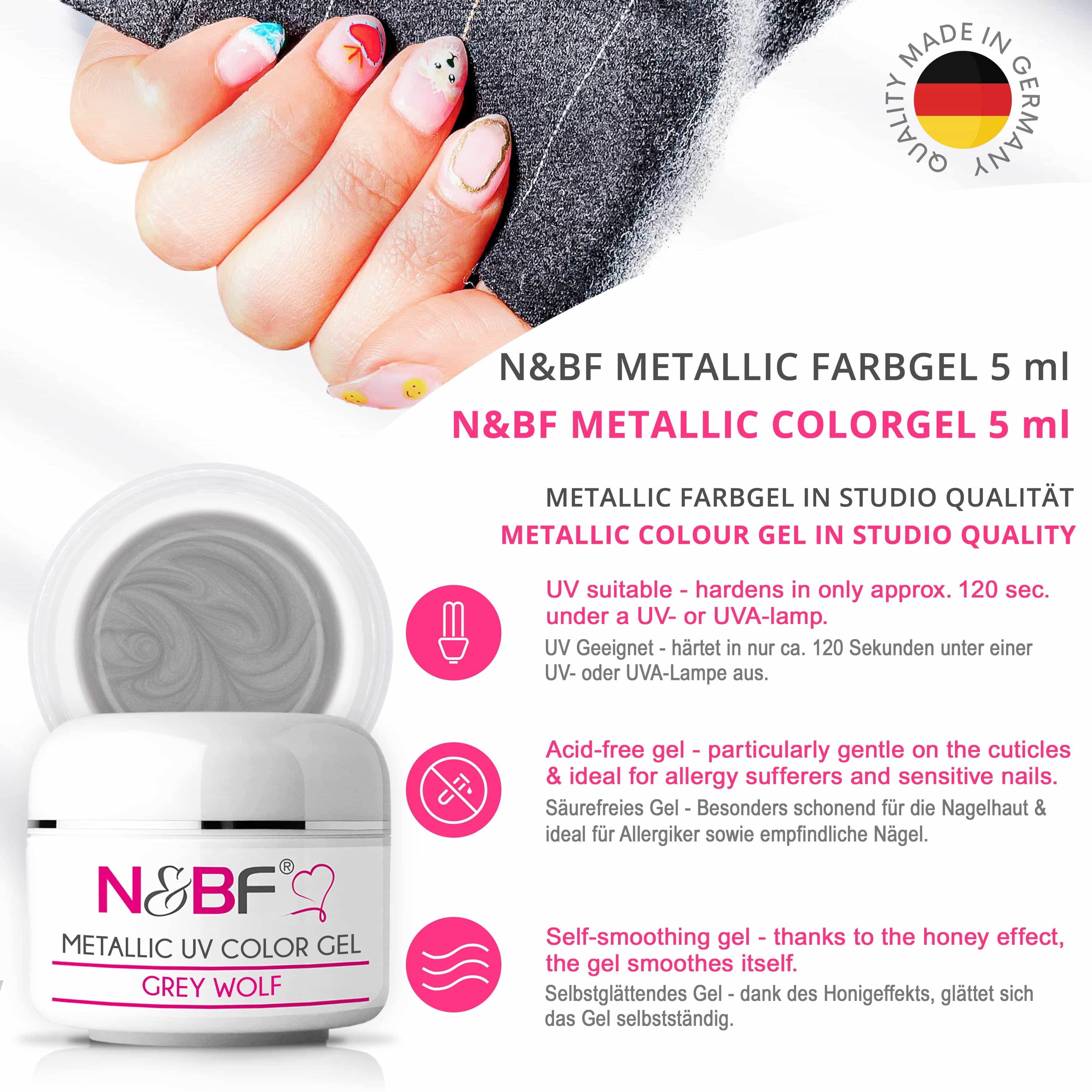 Nails Beauty Factory 2024 124133430 METALLIC UV COLOR GEL GREY WOLF 01