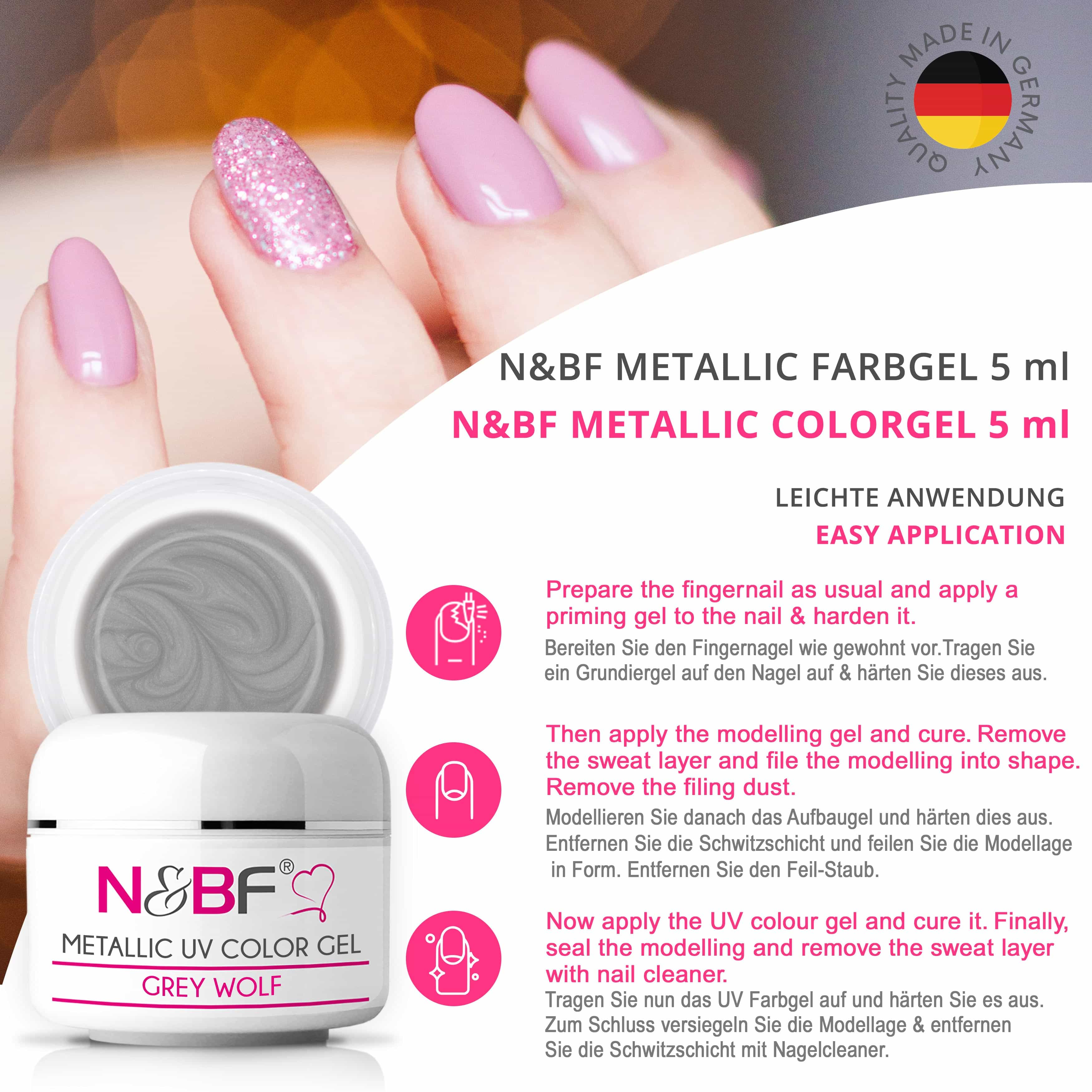 Nails Beauty Factory 2024 124133430 METALLIC UV COLOR GEL GREY WOLF 03