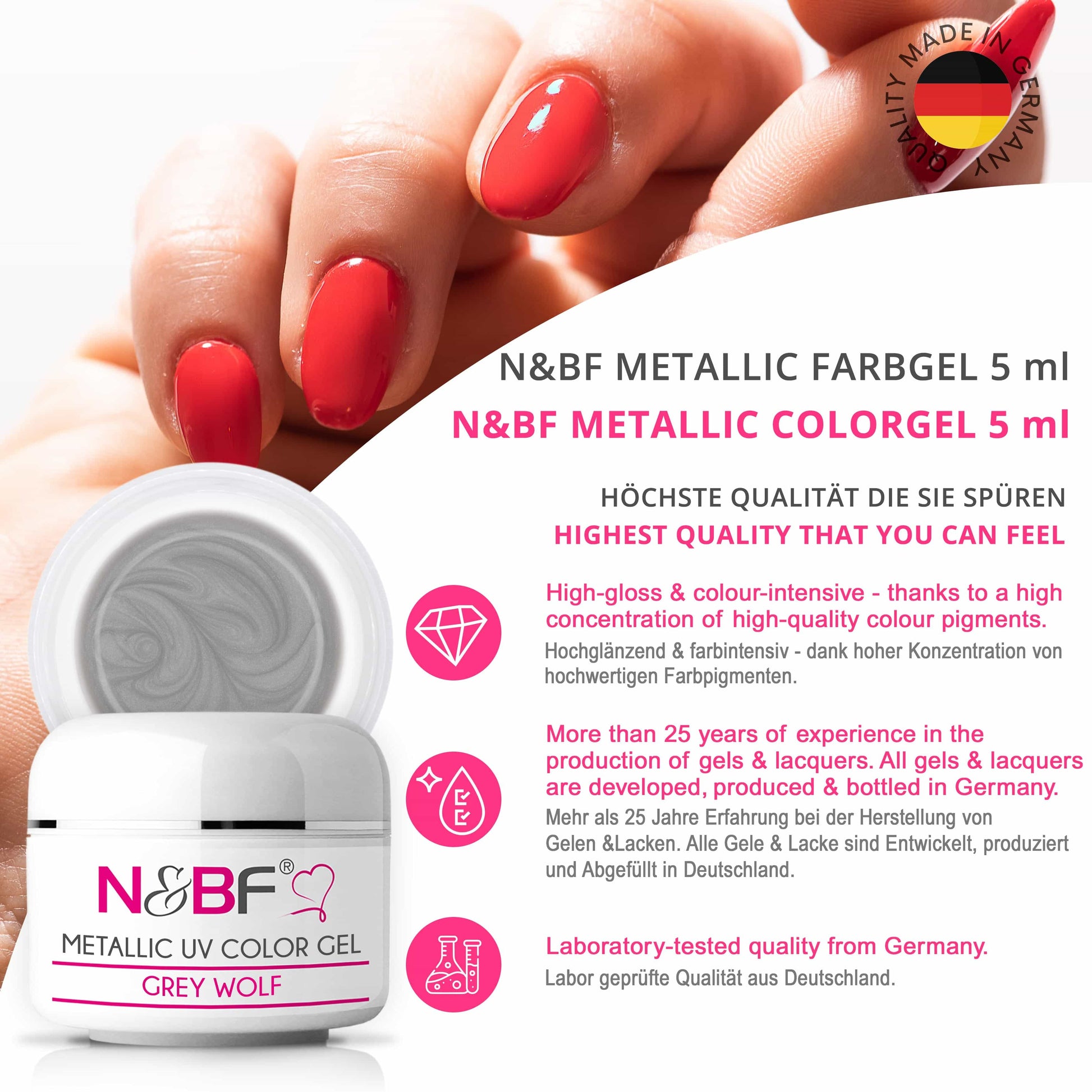 Nails Beauty Factory 2024 124133430 METALLIC UV COLOR GEL GREY WOLF 05