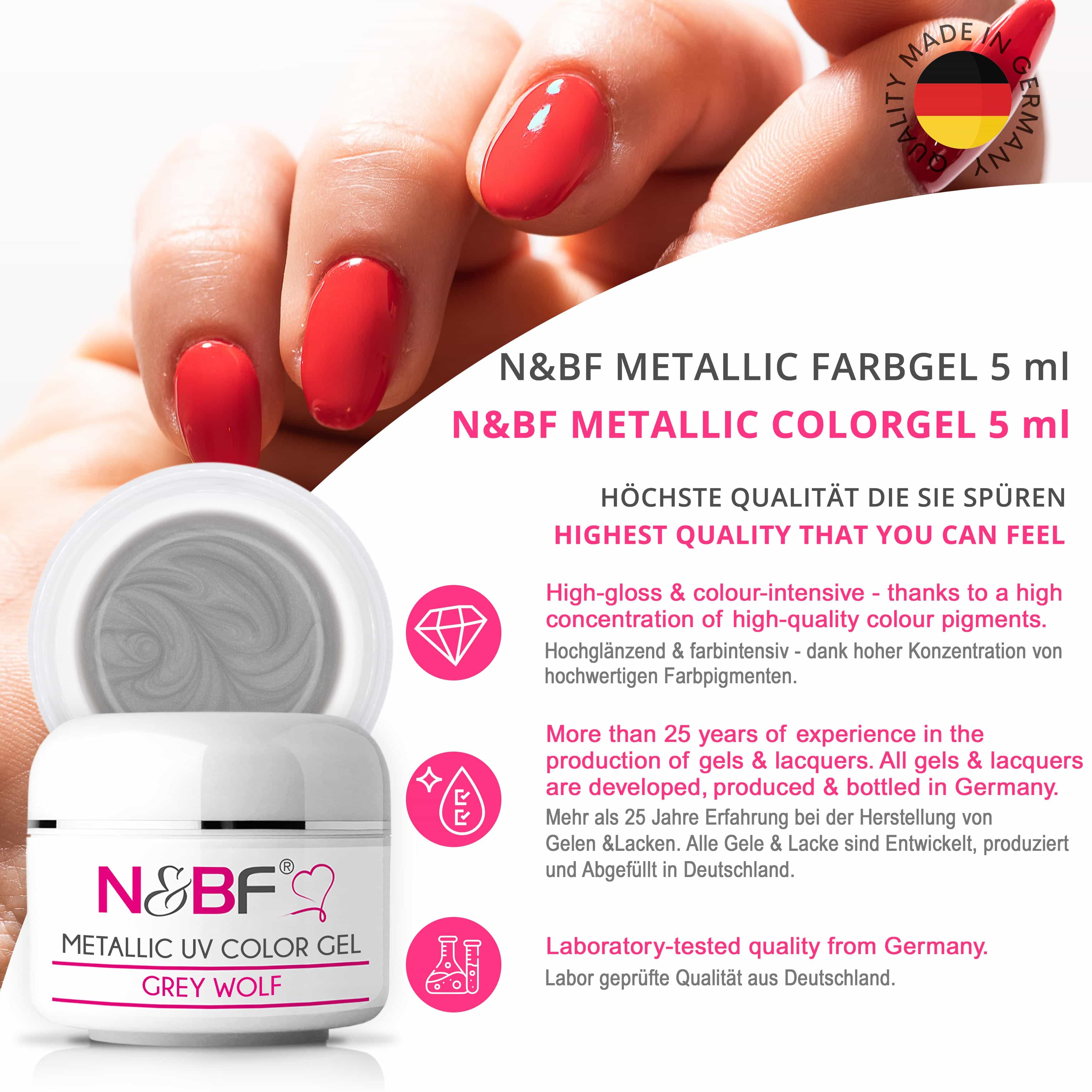 Nails Beauty Factory 2024 124133430 METALLIC UV COLOR GEL GREY WOLF 05