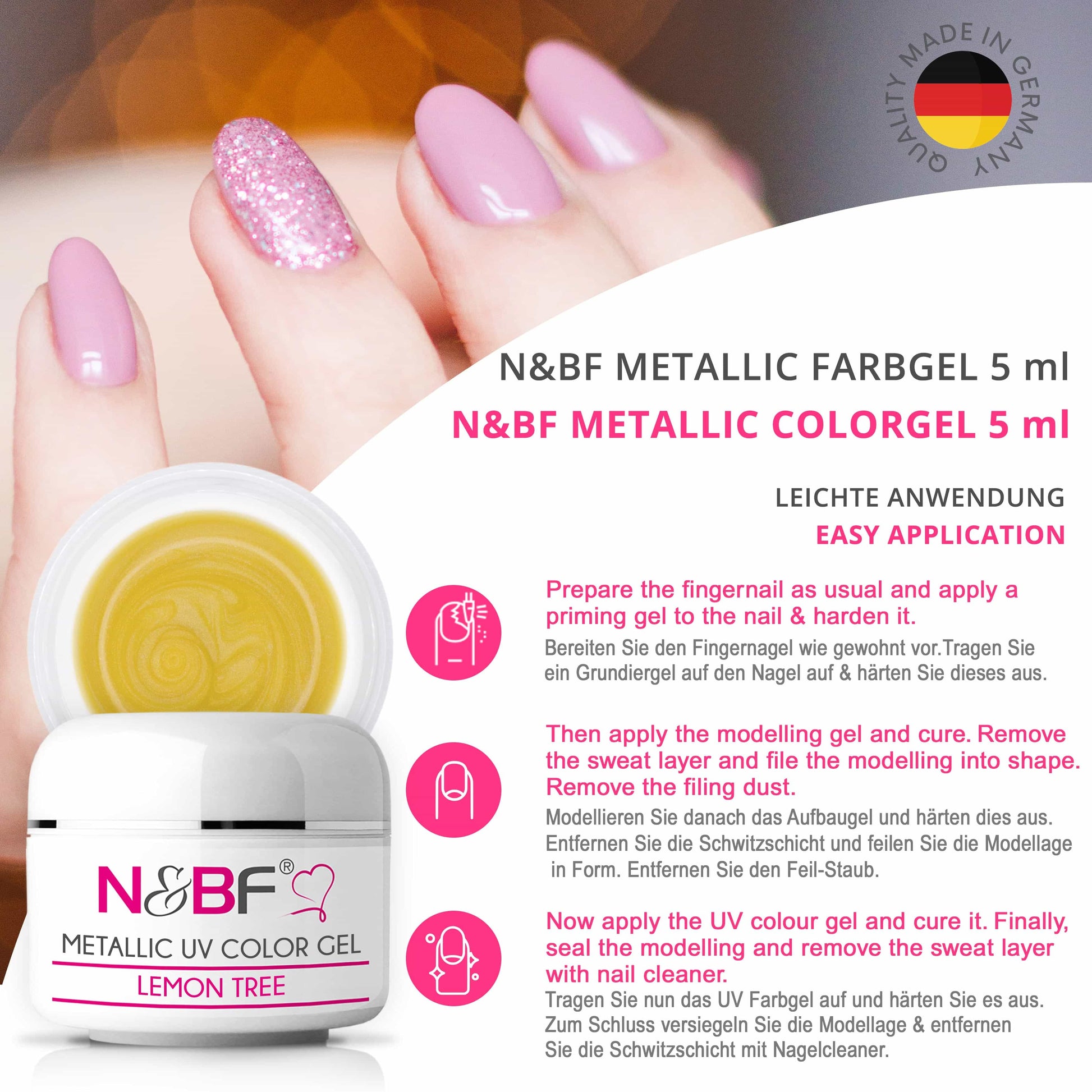 Nails Beauty Factory 2024 124133447 METALLIC UV COLOR GEL LEMON TREE 03