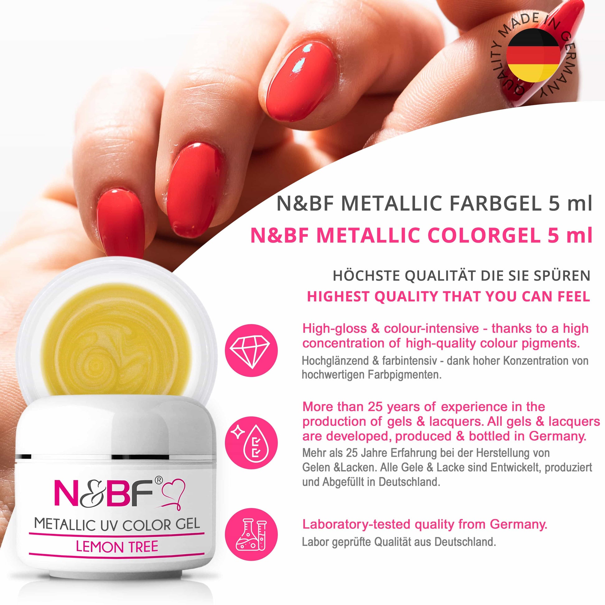 Nails Beauty Factory 2024 124133447 METALLIC UV COLOR GEL LEMON TREE 05