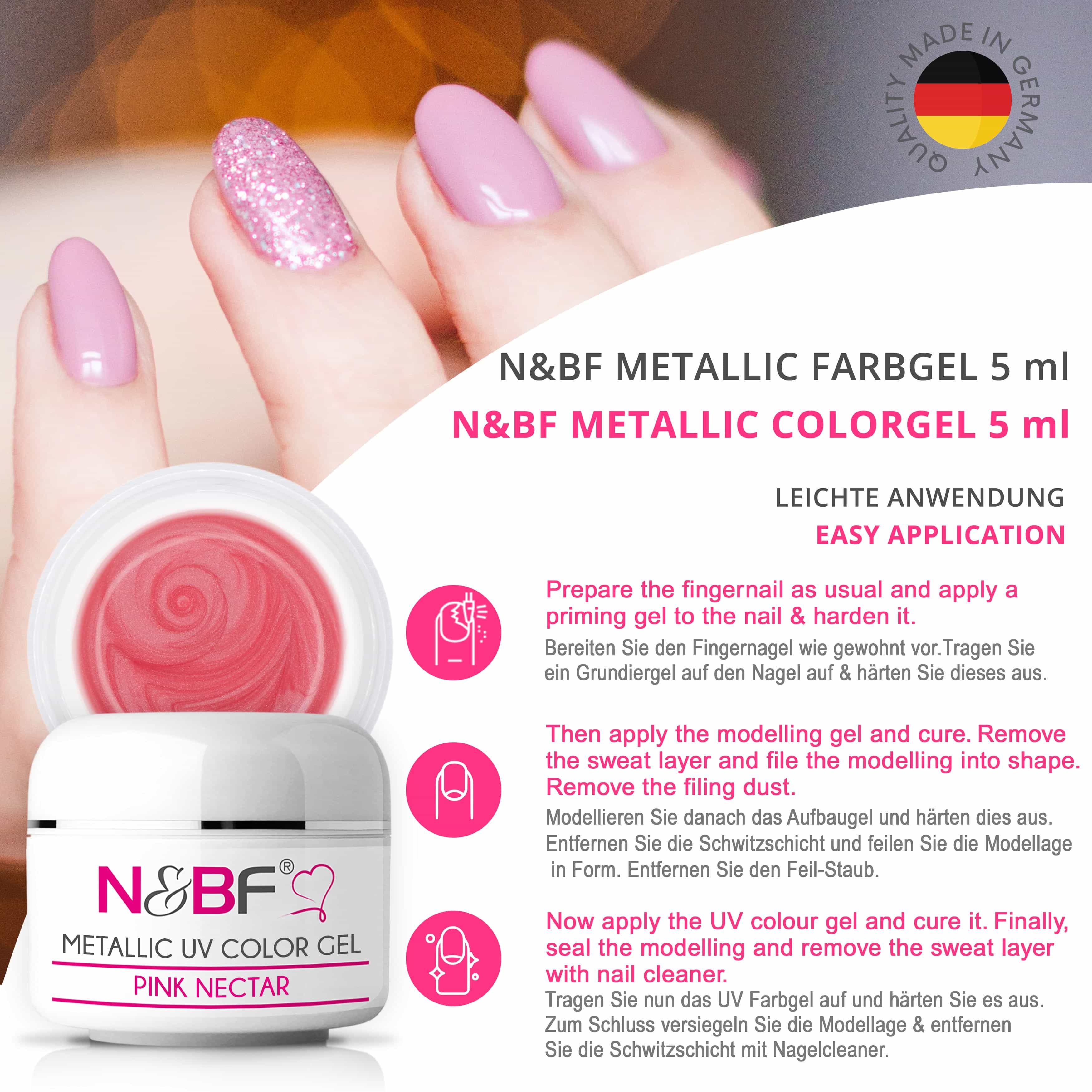 Nails Beauty Factory 2024 124133448 METALLIC UV COLOR GEL PINK NECTAR 03