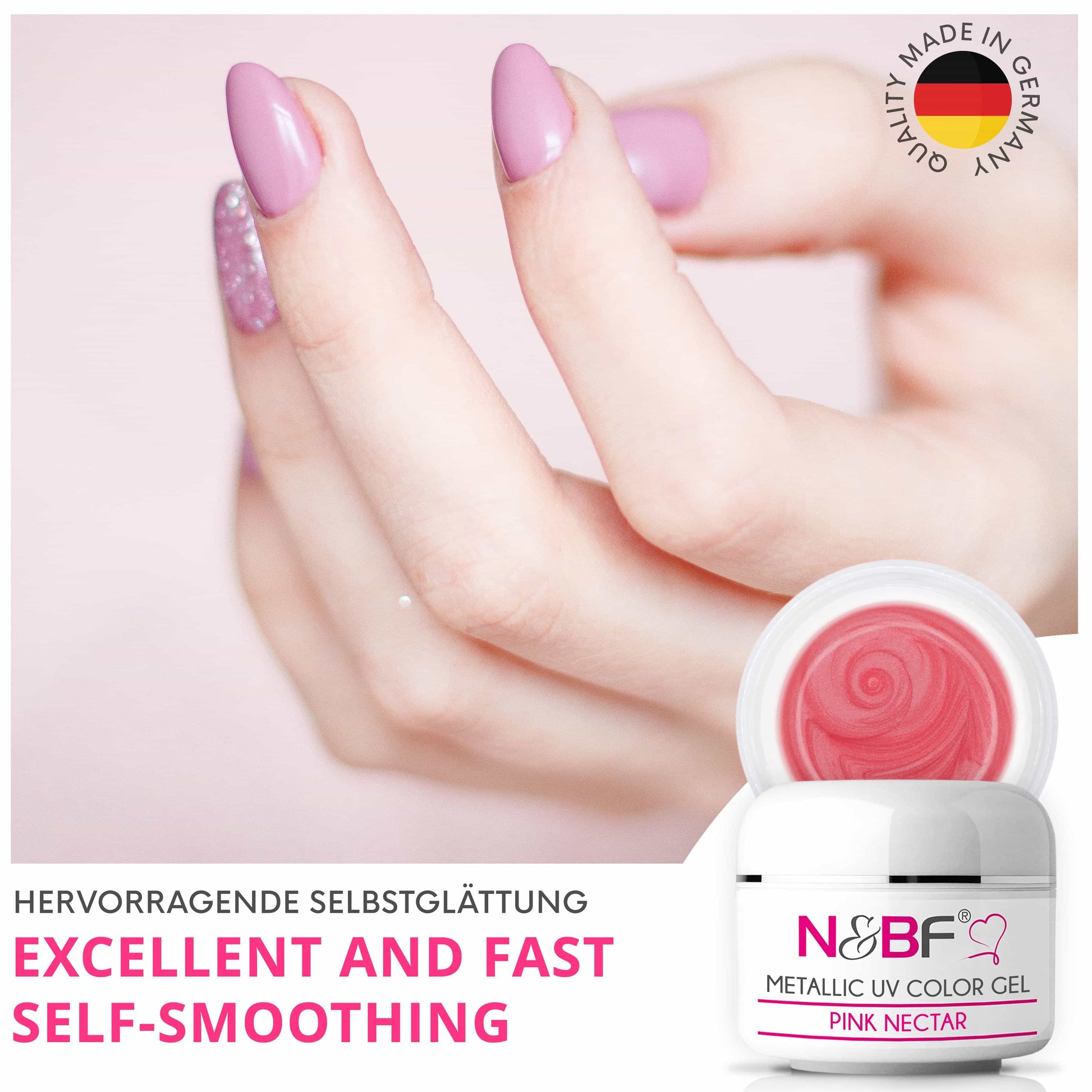 Nails Beauty Factory 2024 124133448 METALLIC UV COLOR GEL PINK NECTAR 04