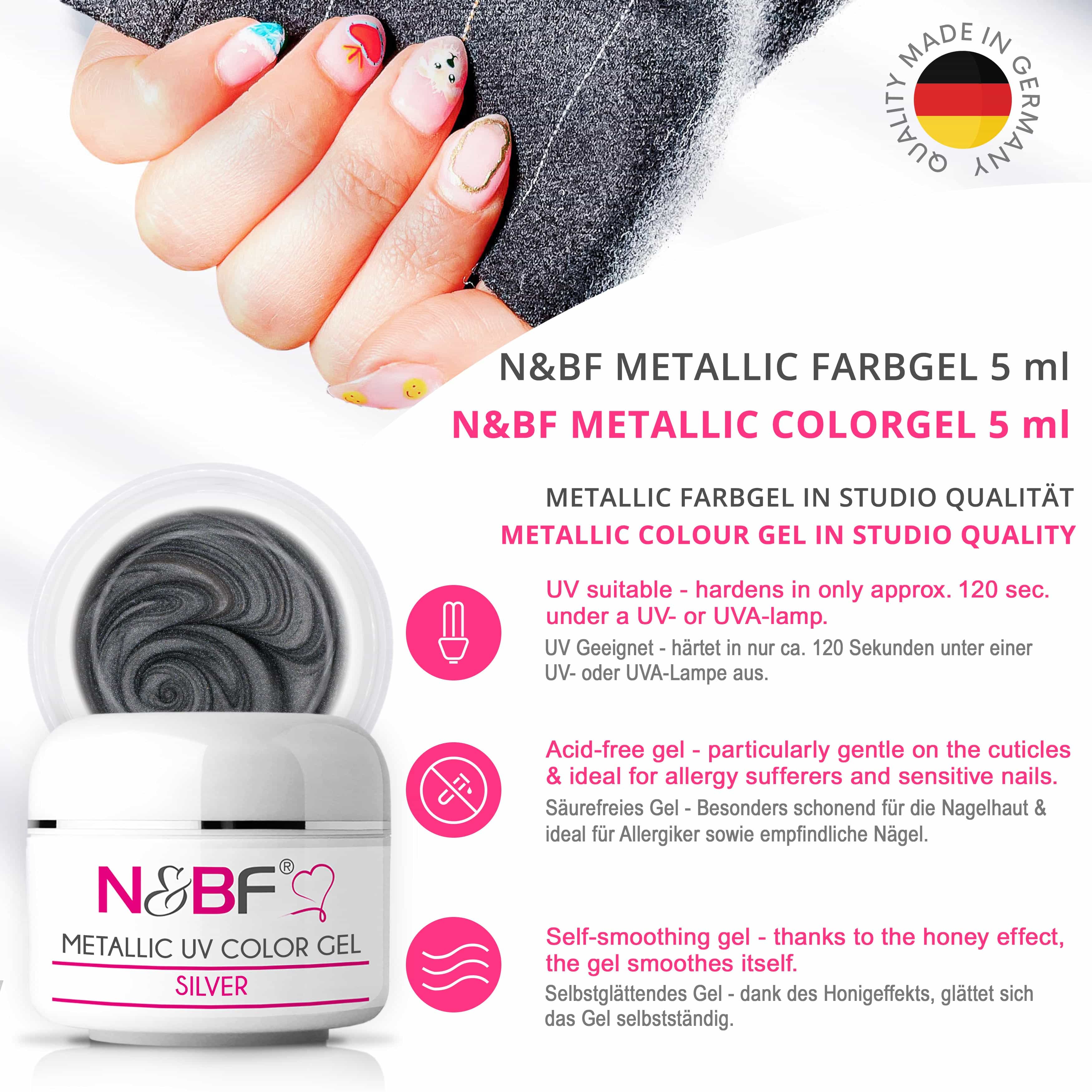 Nails Beauty Factory 2024 57526740 METALLIC UV COLOR GEL SILVER 01