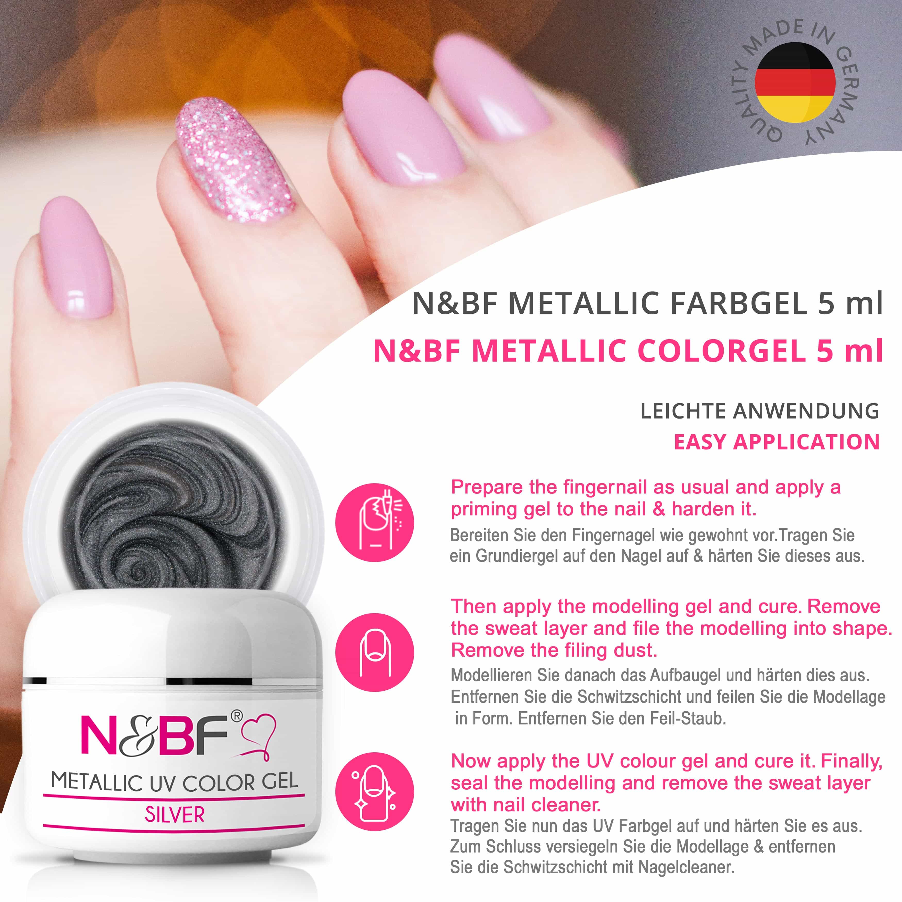 Nails Beauty Factory 2024 57526740 METALLIC UV COLOR GEL SILVER 03