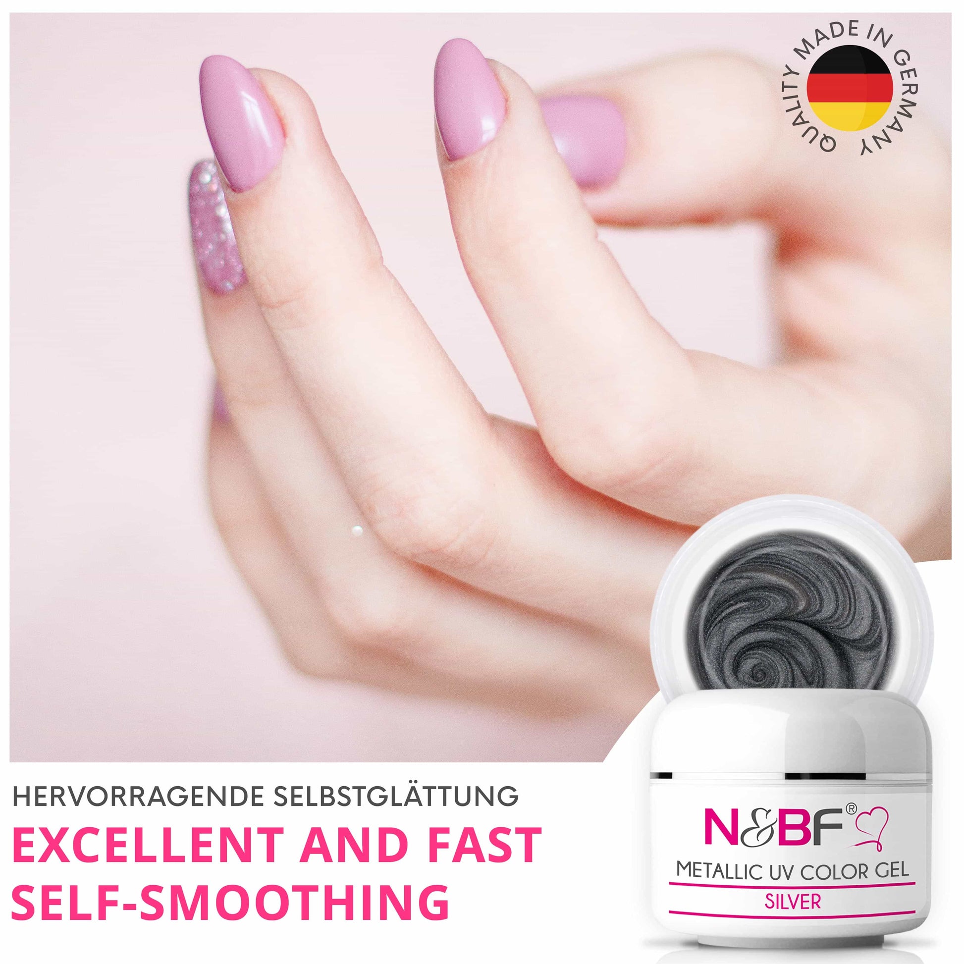 Nails Beauty Factory 2024 57526740 METALLIC UV COLOR GEL SILVER 04