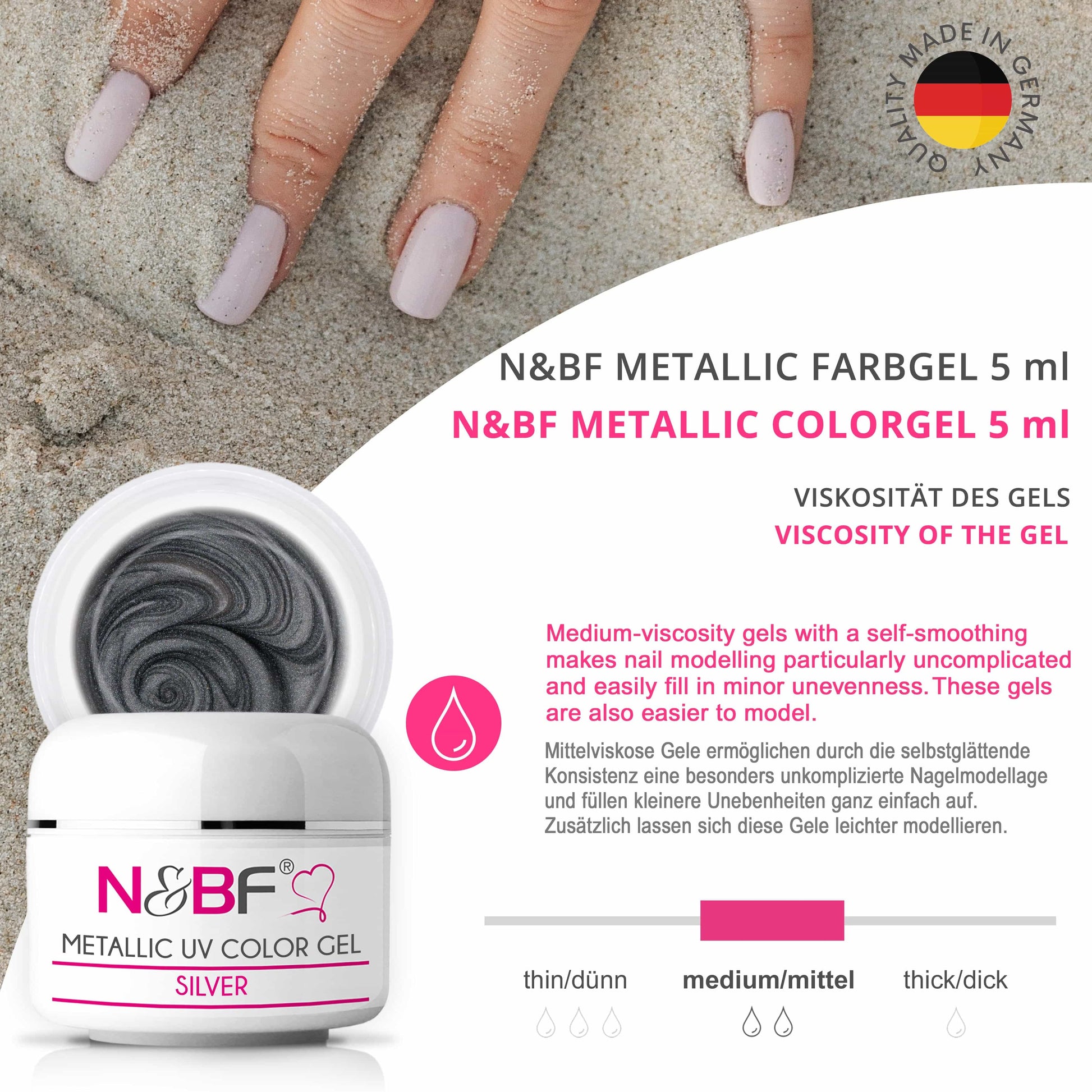 Nails Beauty Factory 2024 57526740 METALLIC UV COLOR GEL SILVER 07