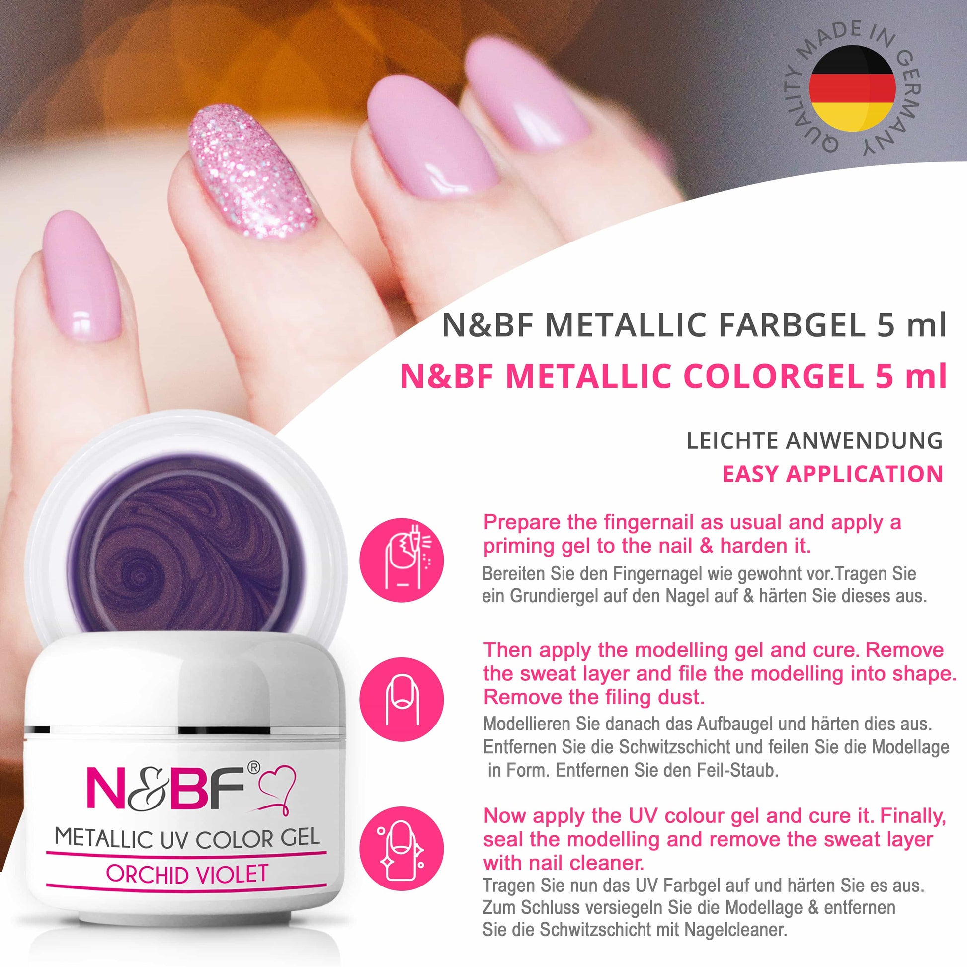 Nails Beauty Factory 2024 57526746 METALLIC UV COLOR GEL ORCHID VIOLET 03