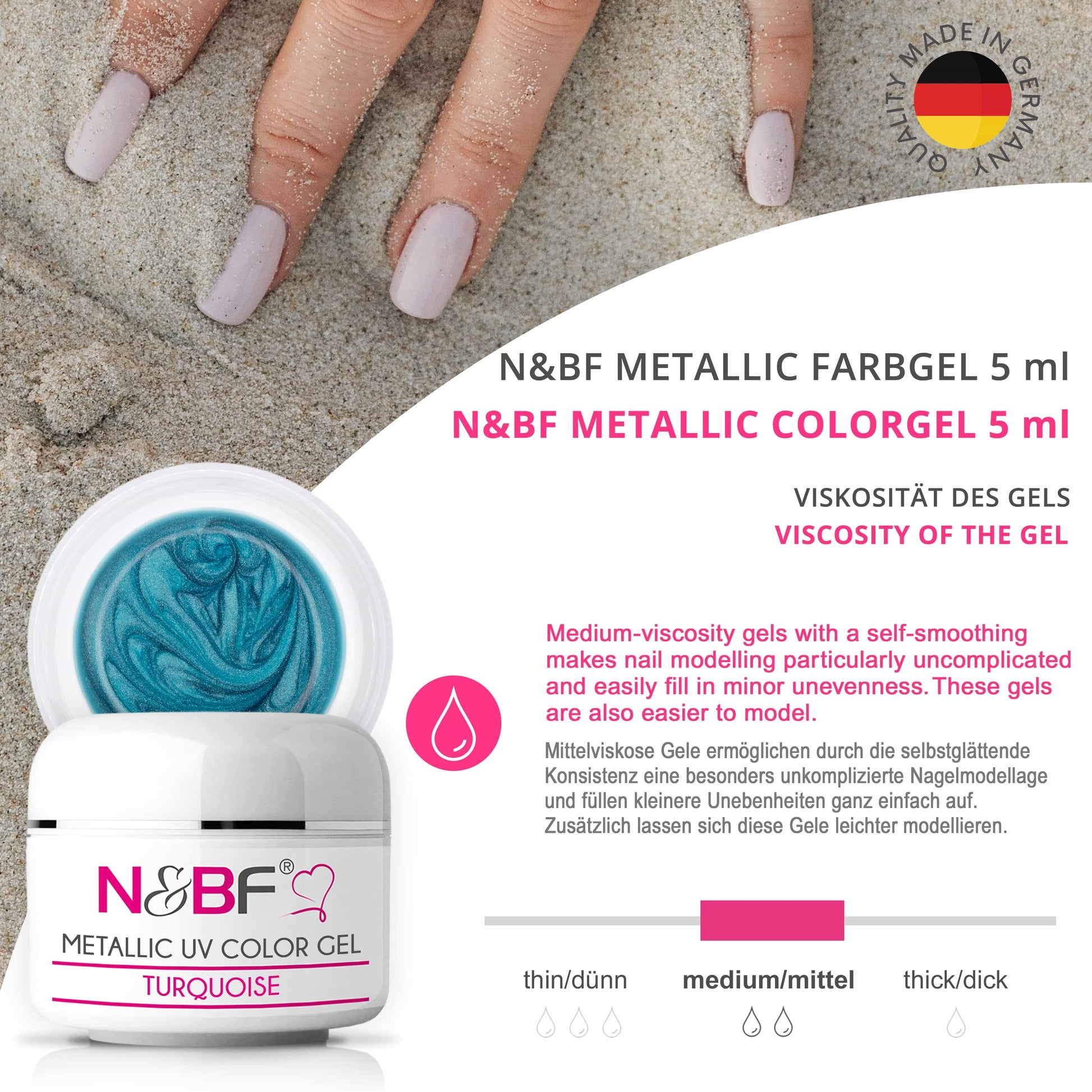 Nails Beauty Factory 2024 57526997 METALLIC UV COLOR GEL TURQUOISE 07