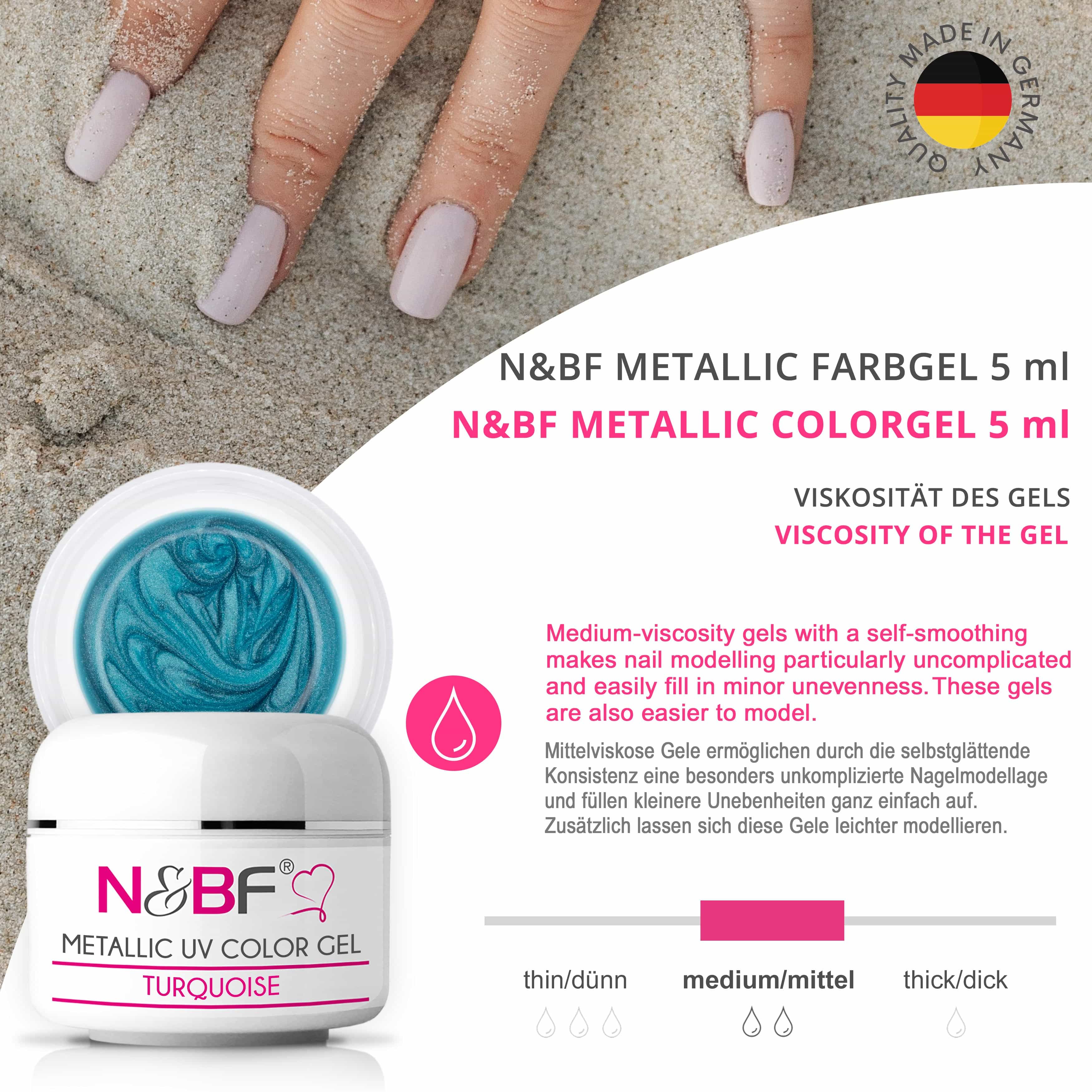 Nails Beauty Factory 2024 57526997 METALLIC UV COLOR GEL TURQUOISE 07