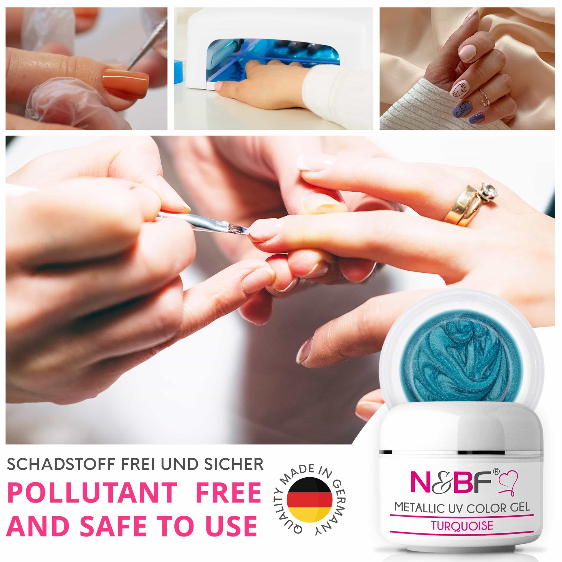 Nails Beauty Factory 2024 57526997 METALLIC UV COLOR GEL TURQUOISE 08