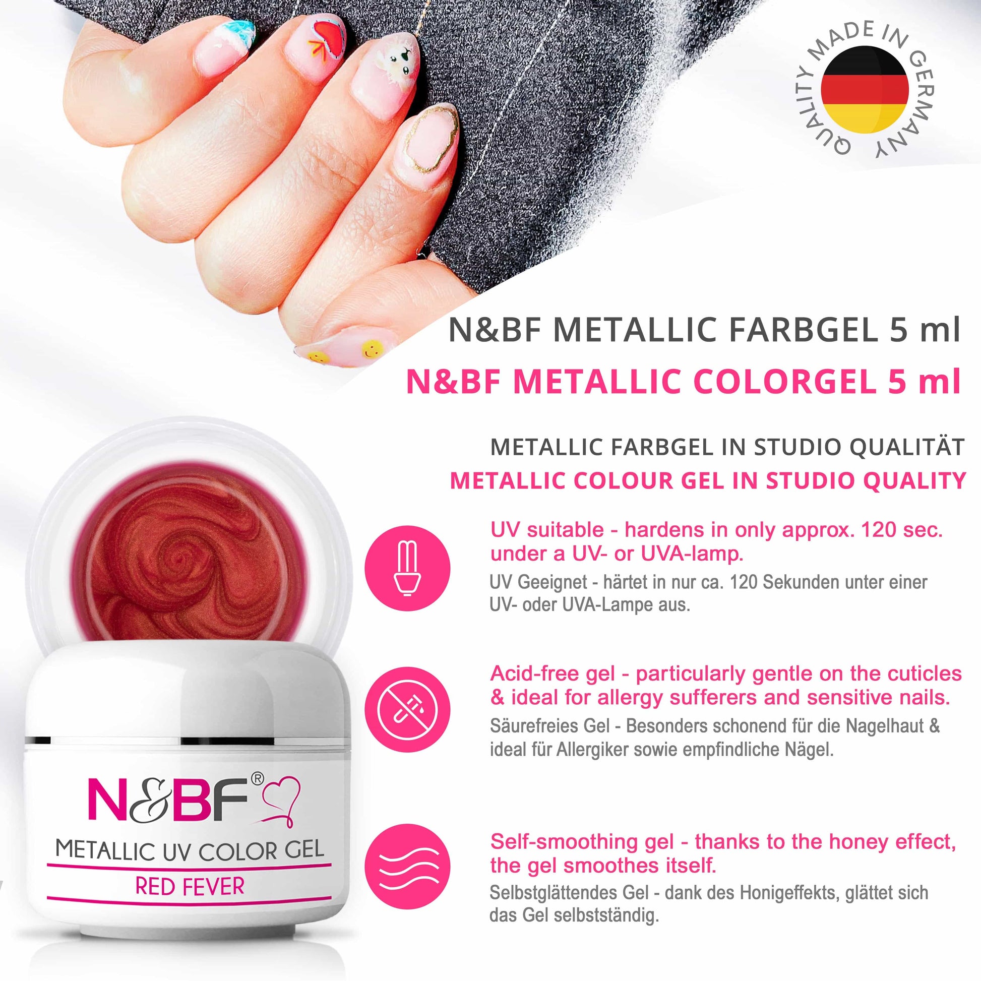 Nails Beauty Factory 2024 57526999 METALLIC UV COLOR GEL RED FEVER 01