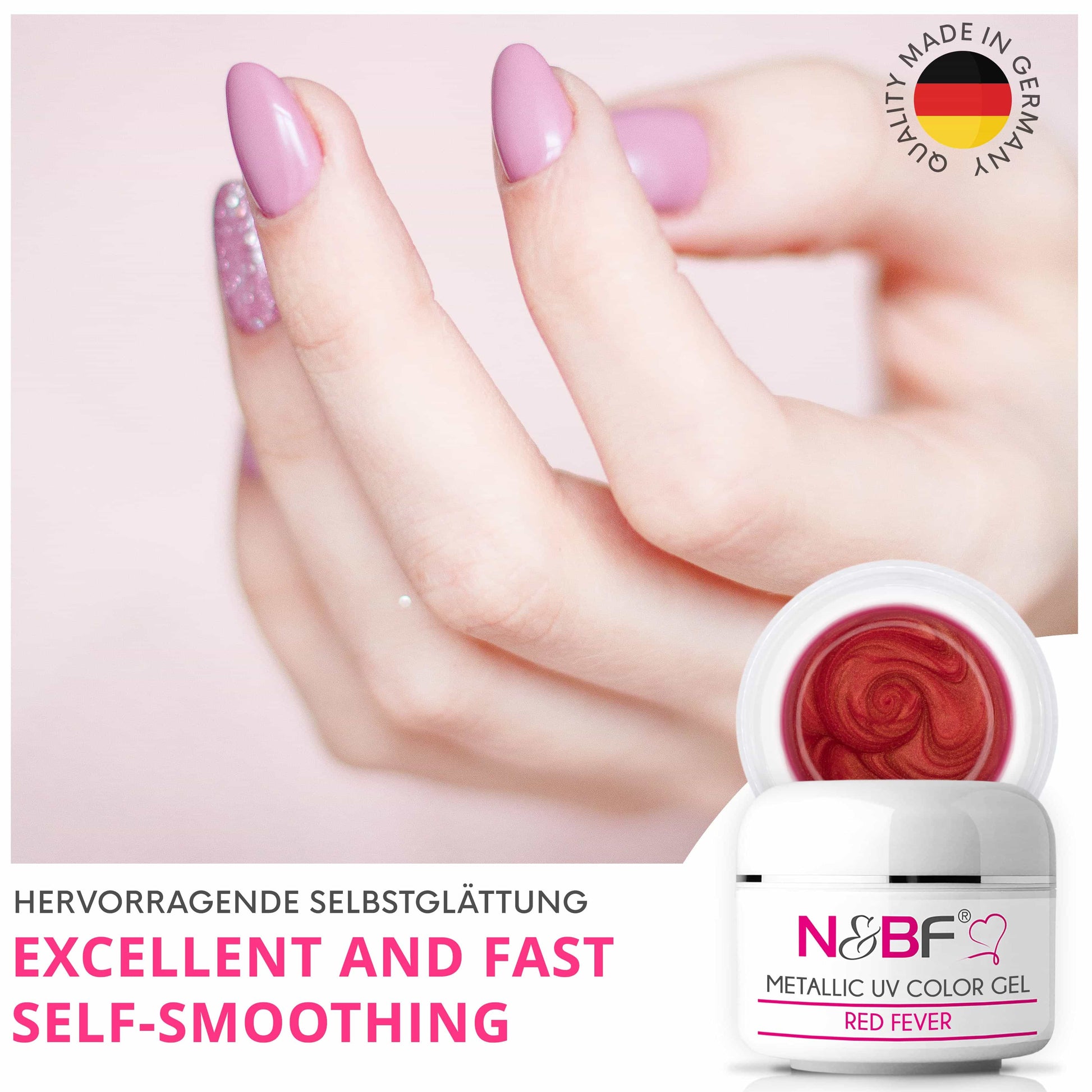 Nails Beauty Factory 2024 57526999 METALLIC UV COLOR GEL RED FEVER 04