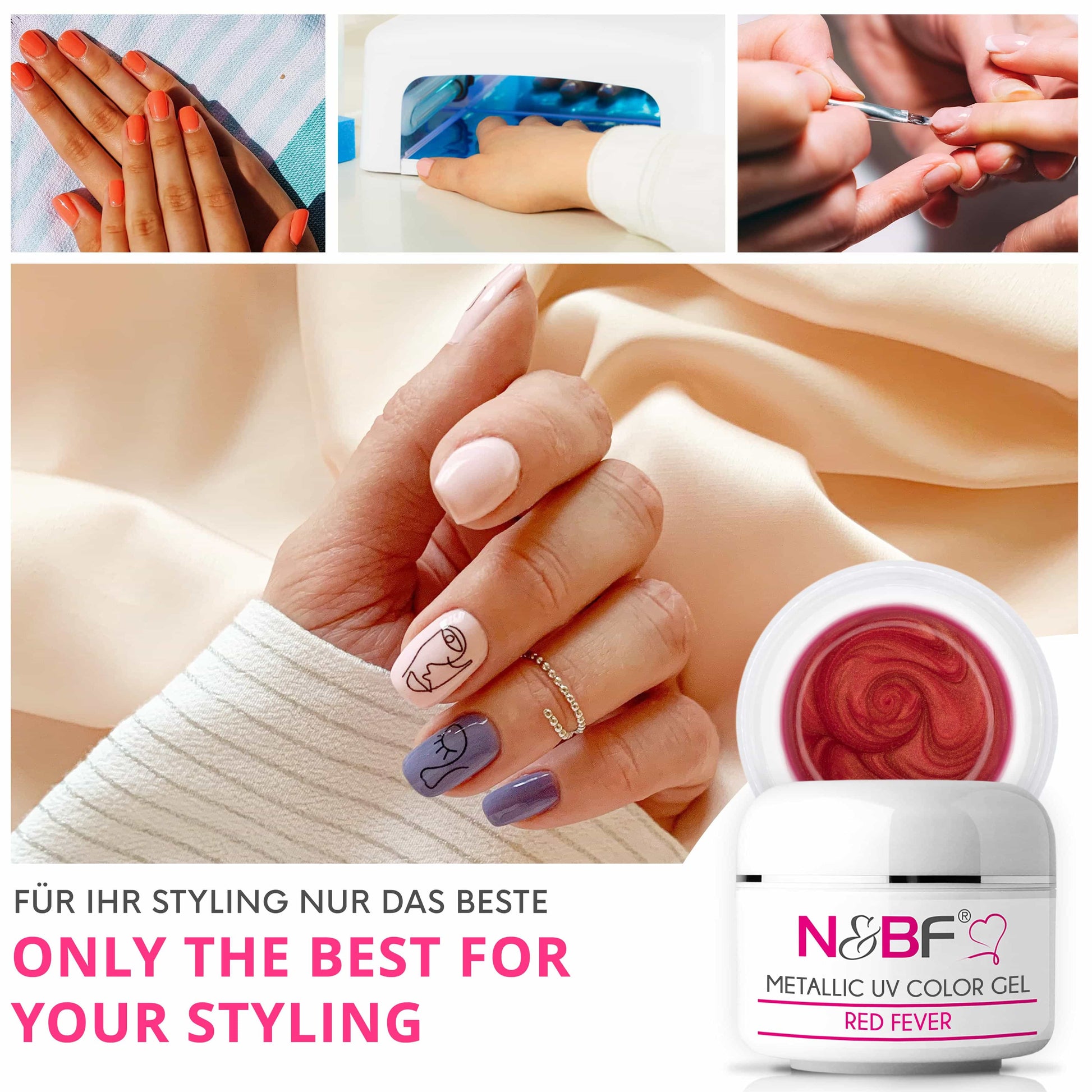 Nails Beauty Factory 2024 57526999 METALLIC UV COLOR GEL RED FEVER 06