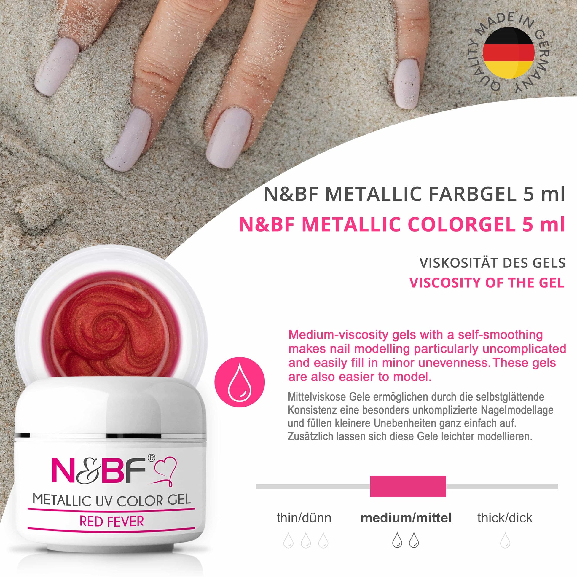 Nails Beauty Factory 2024 57526999 METALLIC UV COLOR GEL RED FEVER 07