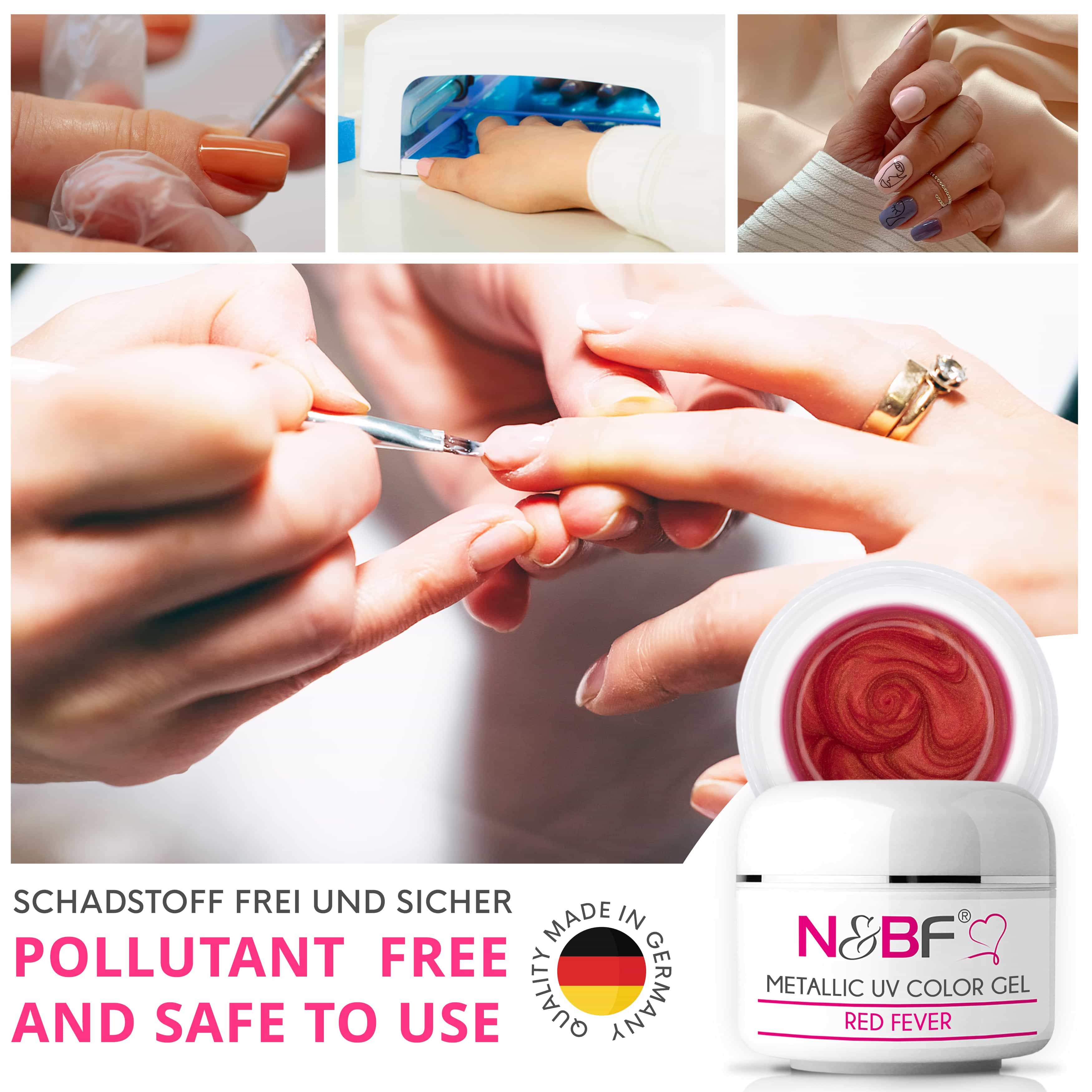 Nails Beauty Factory 2024 57526999 METALLIC UV COLOR GEL RED FEVER 08