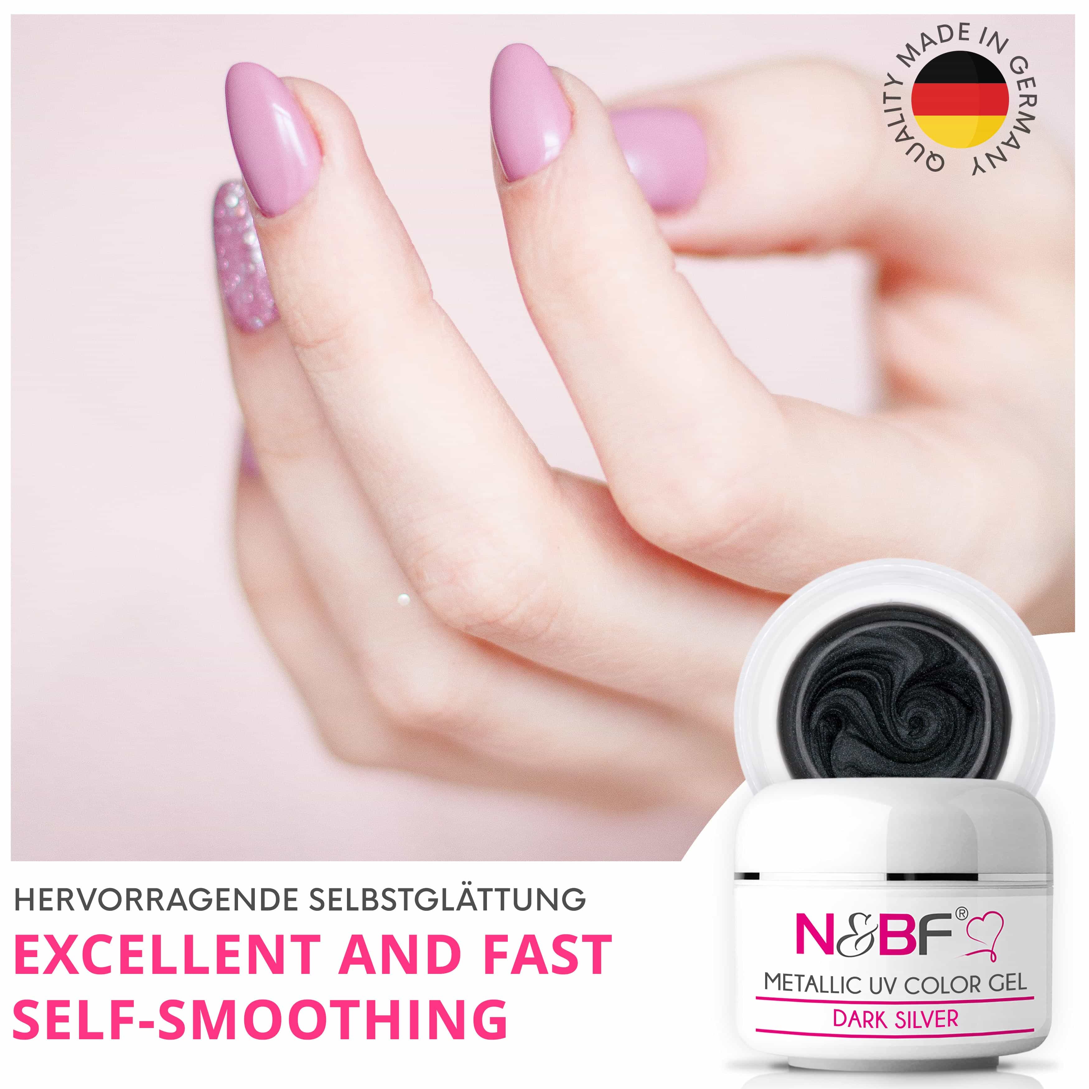 Nails Beauty Factory 2024 57527004 METALLIC UV COLOR GEL DARK SILVER 04