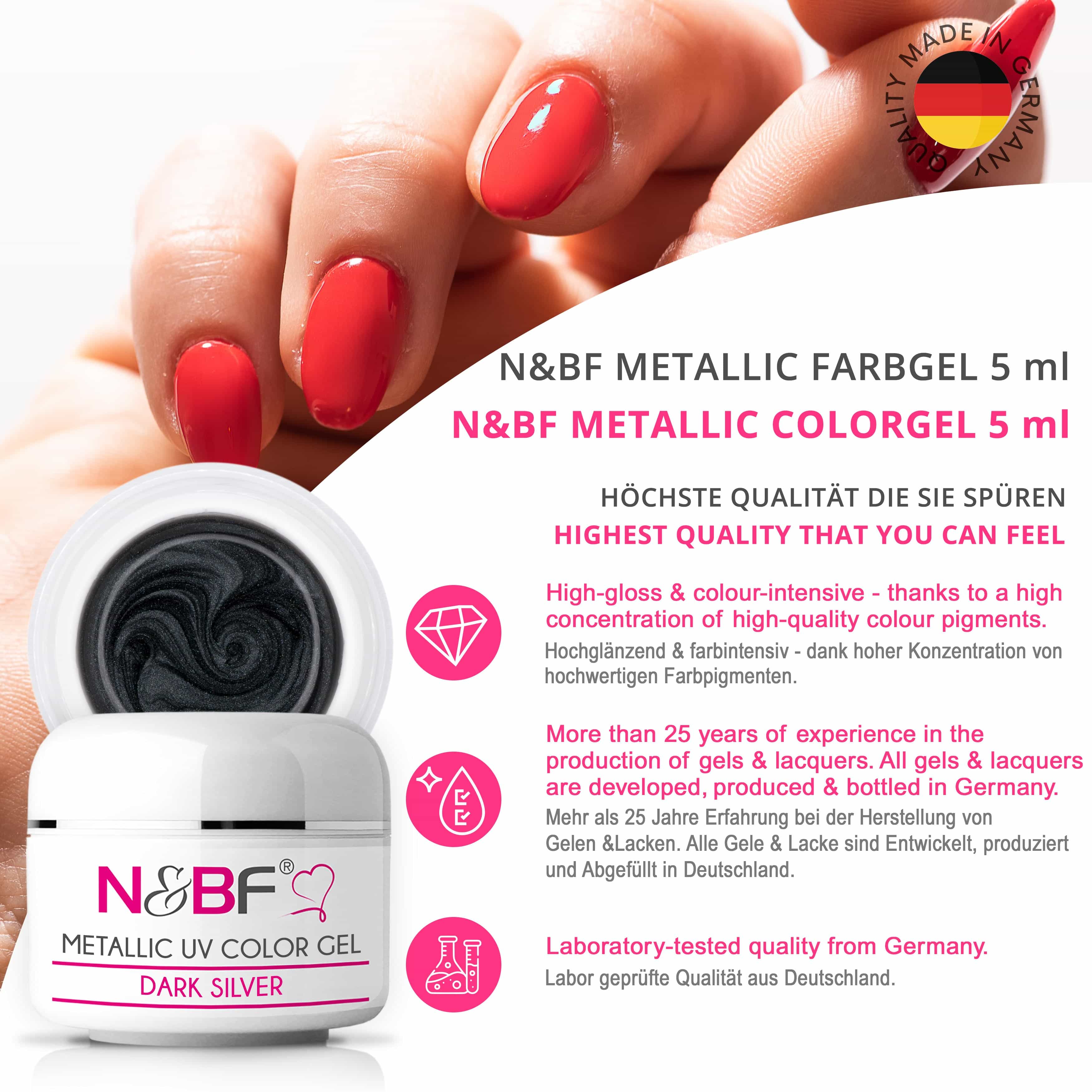 Nails Beauty Factory 2024 57527004 METALLIC UV COLOR GEL DARK SILVER 05