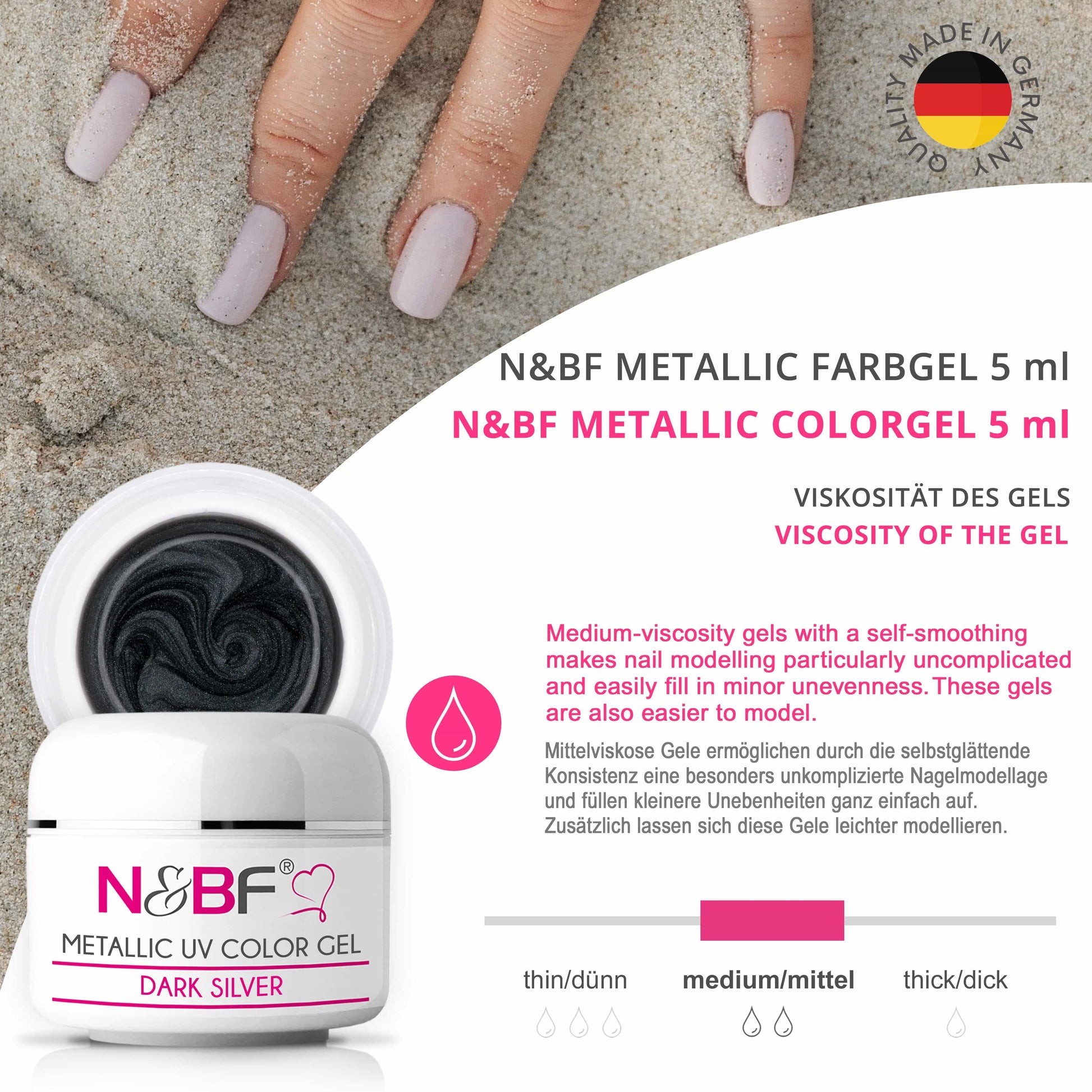 Nails Beauty Factory 2024 57527004 METALLIC UV COLOR GEL DARK SILVER 07