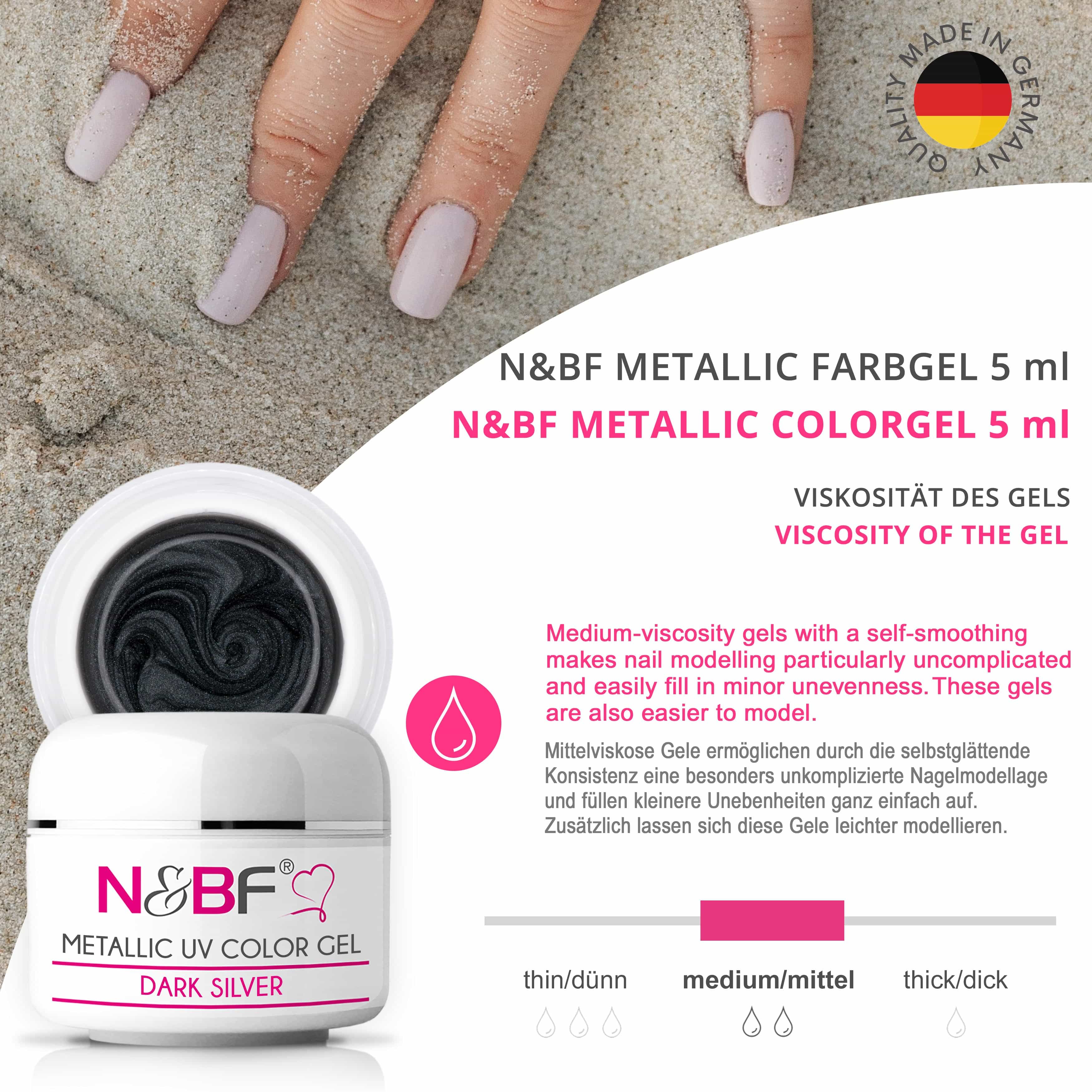 Nails Beauty Factory 2024 57527004 METALLIC UV COLOR GEL DARK SILVER 07