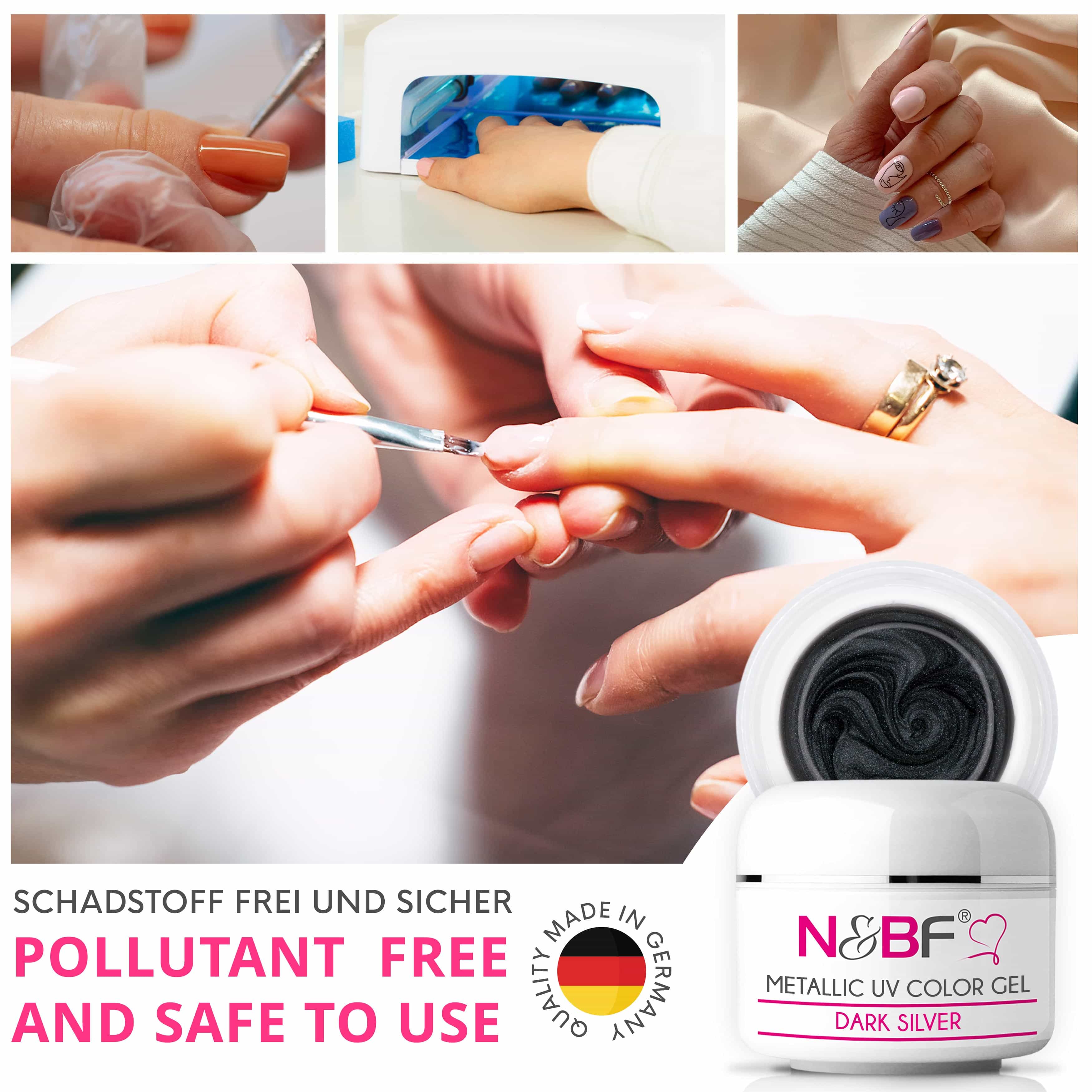 Nails Beauty Factory 2024 57527004 METALLIC UV COLOR GEL DARK SILVER 08
