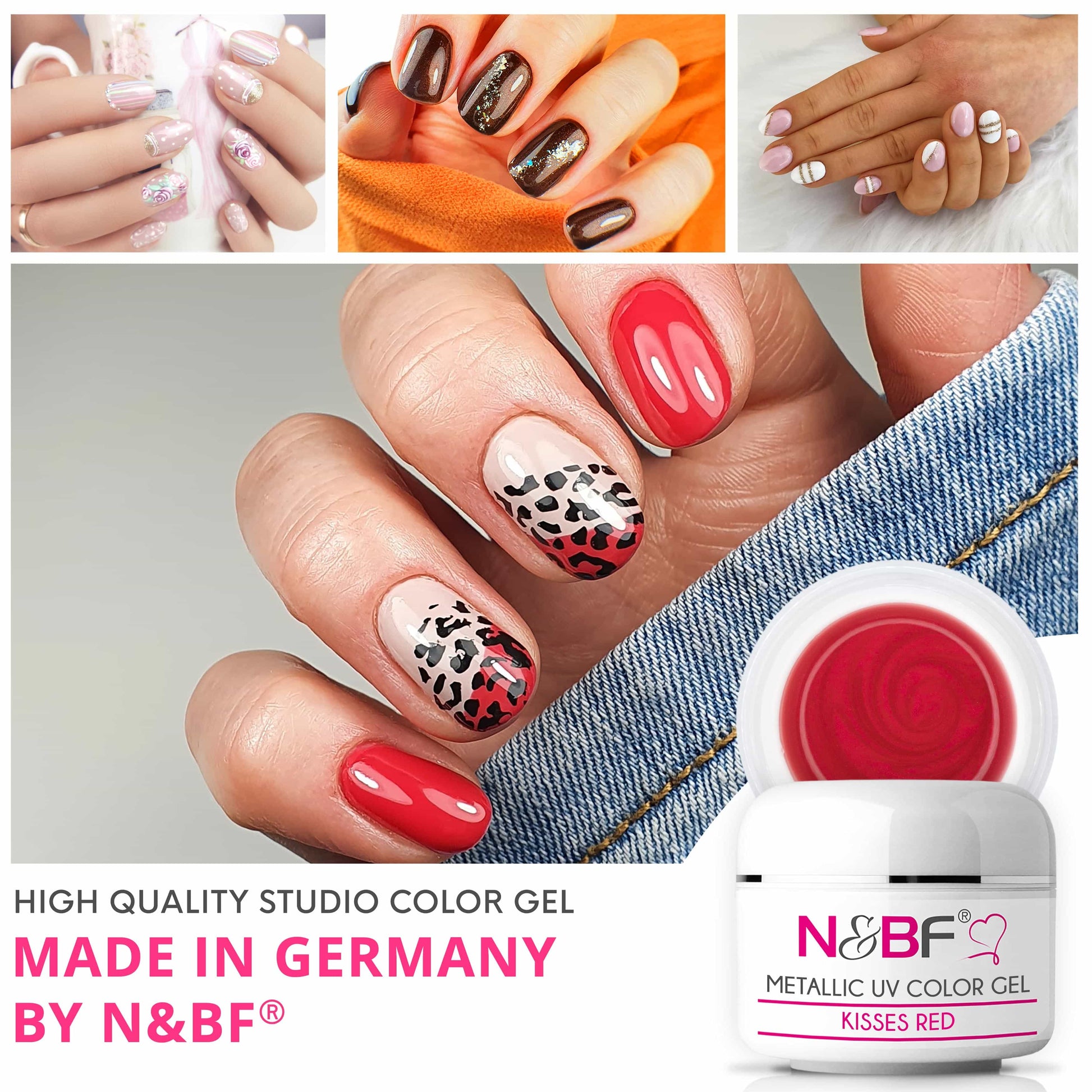 Nails Beauty Factory 2024 57527005 METALLIC UV COLOR GEL KISSES RED 02