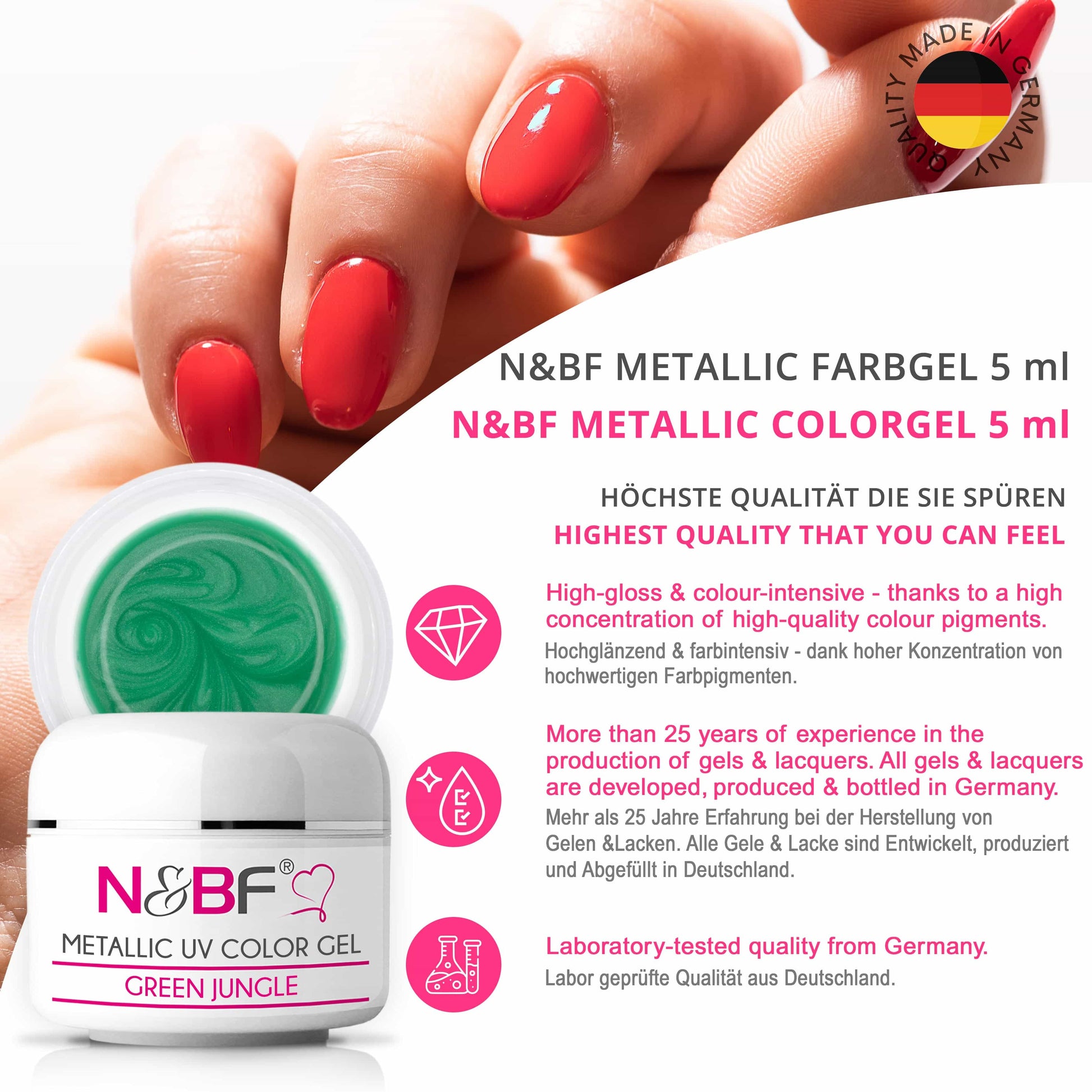 Nails Beauty Factory 2024 57527006 METALLIC UV COLOR GEL GREEN JUNGLE 05