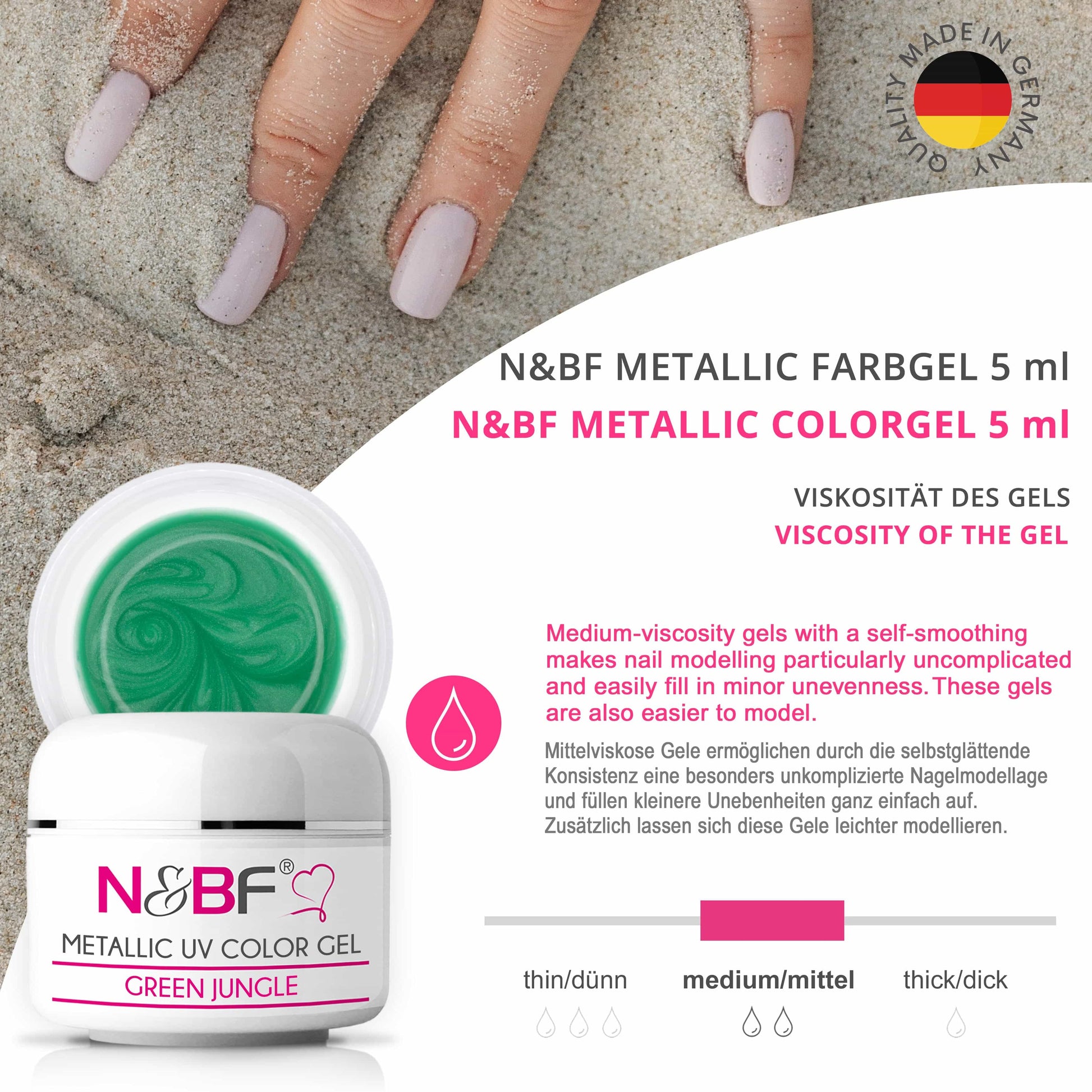 Nails Beauty Factory 2024 57527006 METALLIC UV COLOR GEL GREEN JUNGLE 07