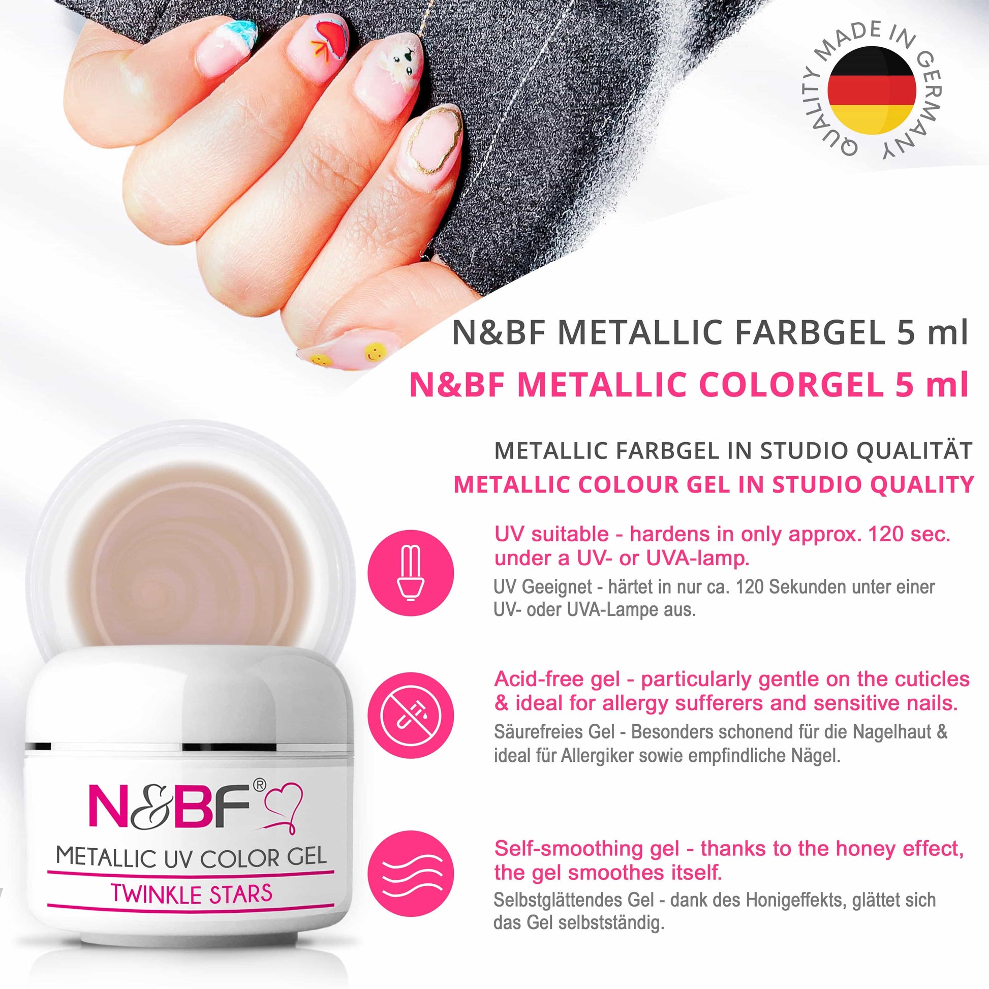 Nails Beauty Factory 2024 57527008 METALLIC UV COLOR GEL TWINKLE STARS 01