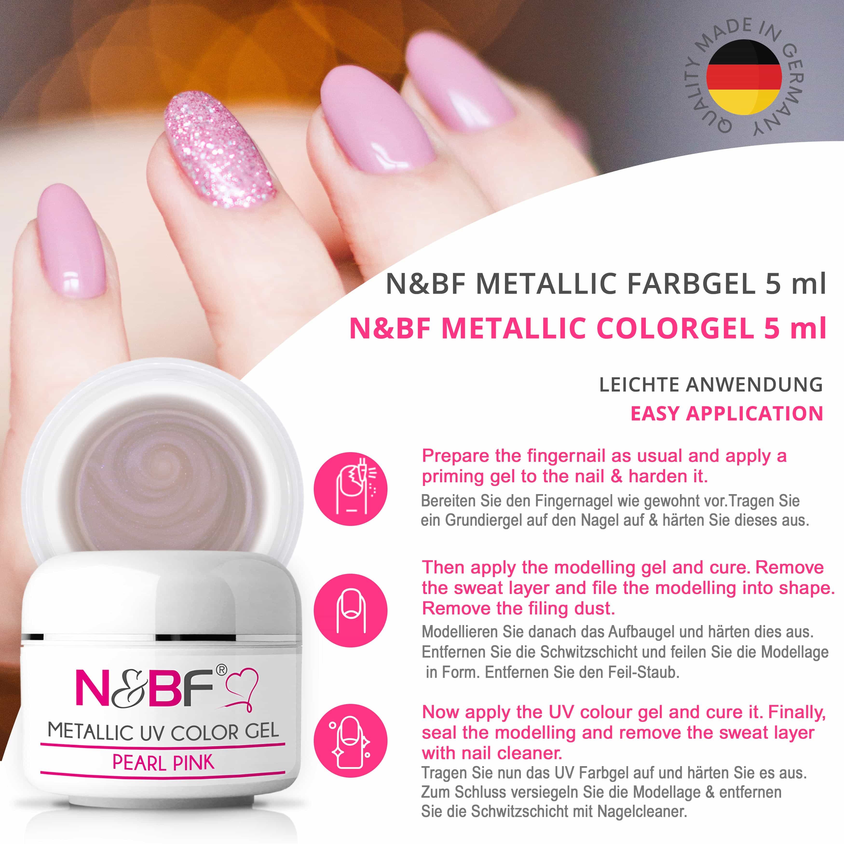 Nails Beauty Factory 2024 57527026 METALLIC UV COLOR GEL PEARL PINK 03