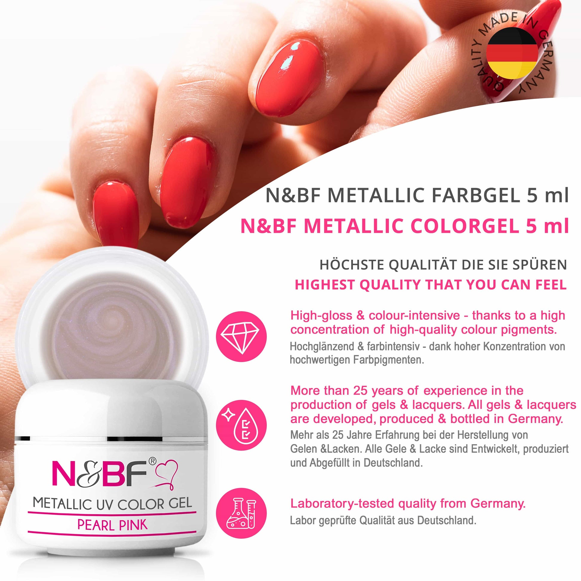 Nails Beauty Factory 2024 57527026 METALLIC UV COLOR GEL PEARL PINK 05