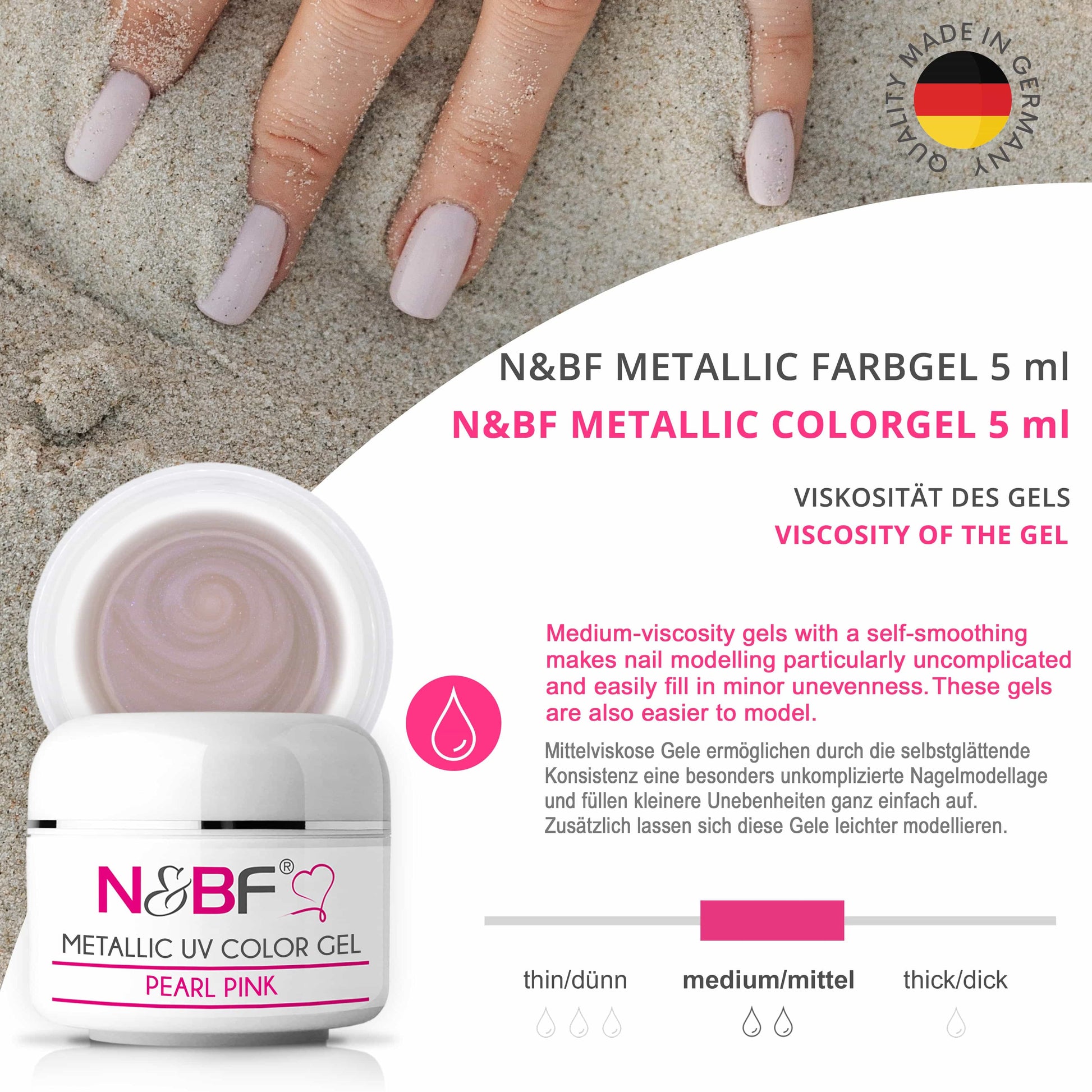 Nails Beauty Factory 2024 57527026 METALLIC UV COLOR GEL PEARL PINK 07