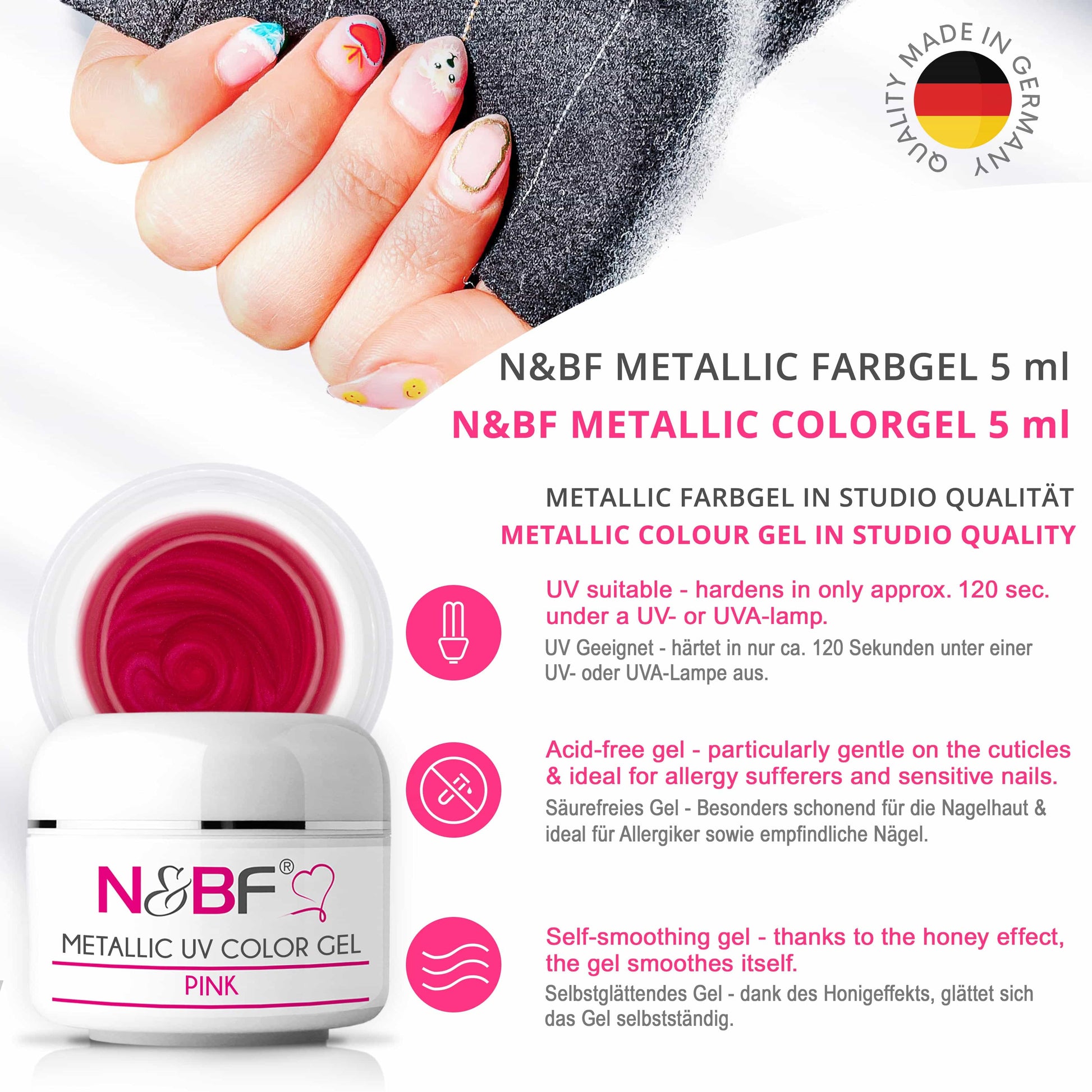 Nails Beauty Factory 2024 58061931 METALLIC UV COLOR GEL PINK 01