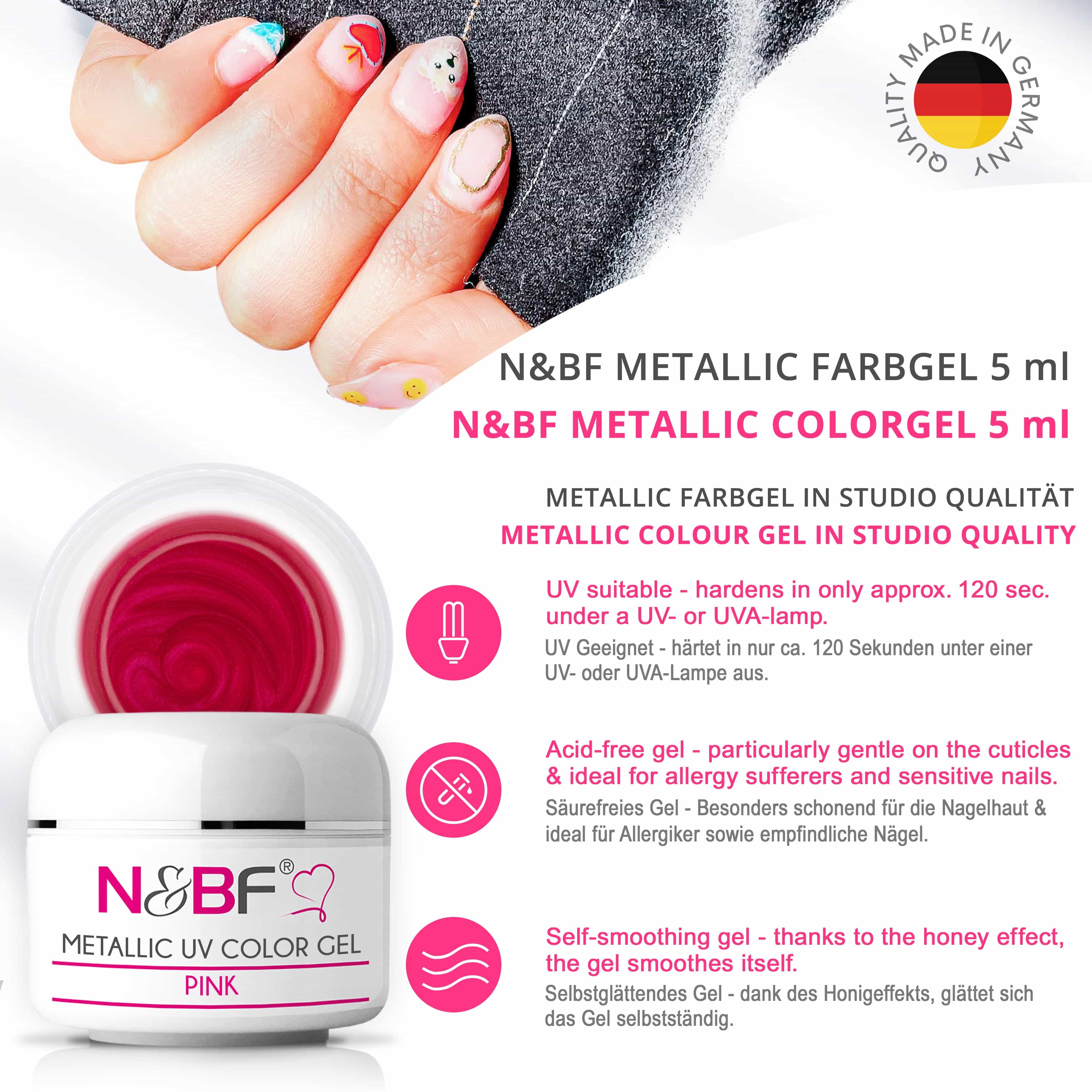 Nails Beauty Factory 2024 58061931 METALLIC UV COLOR GEL PINK 01