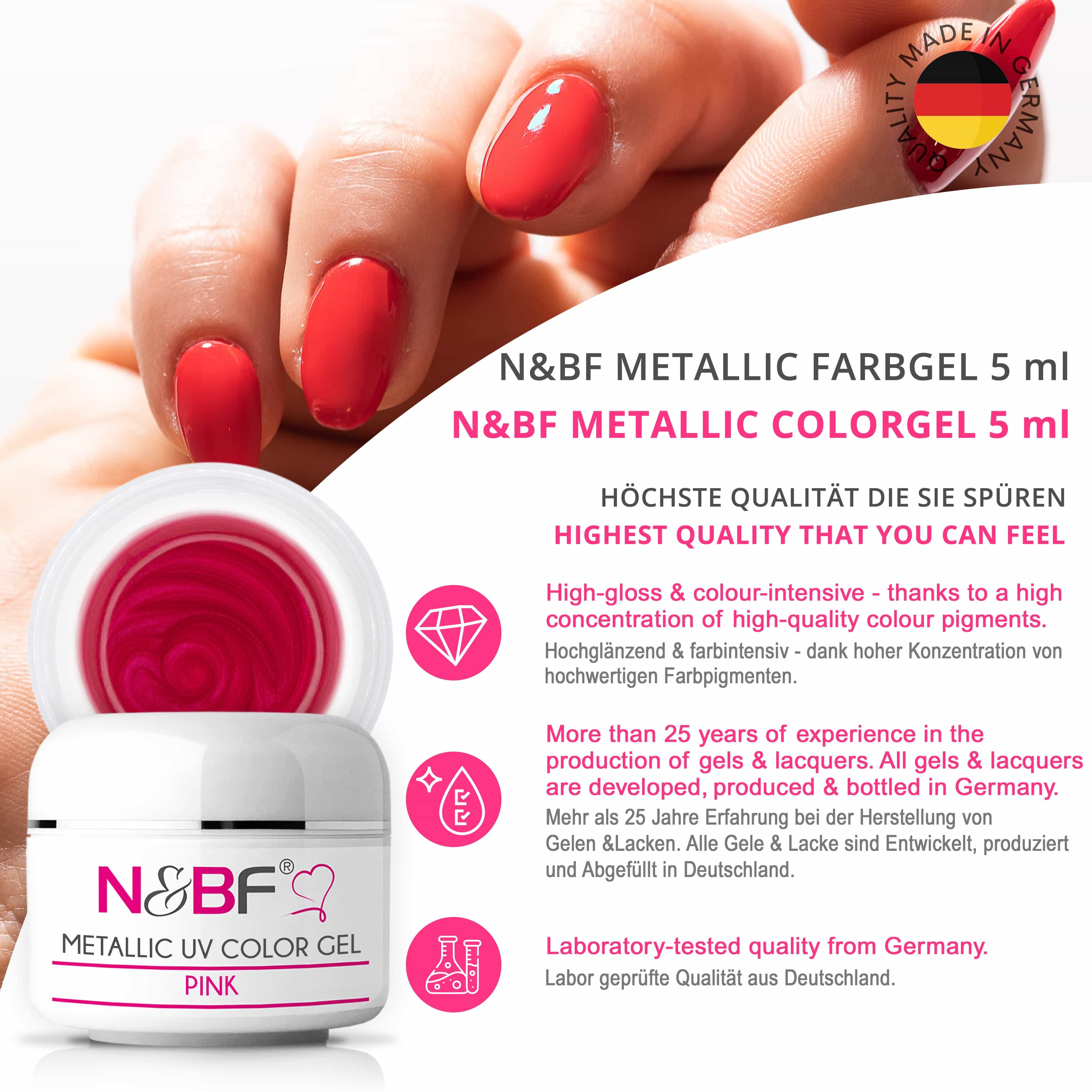 Nails Beauty Factory 2024 58061931 METALLIC UV COLOR GEL PINK 05