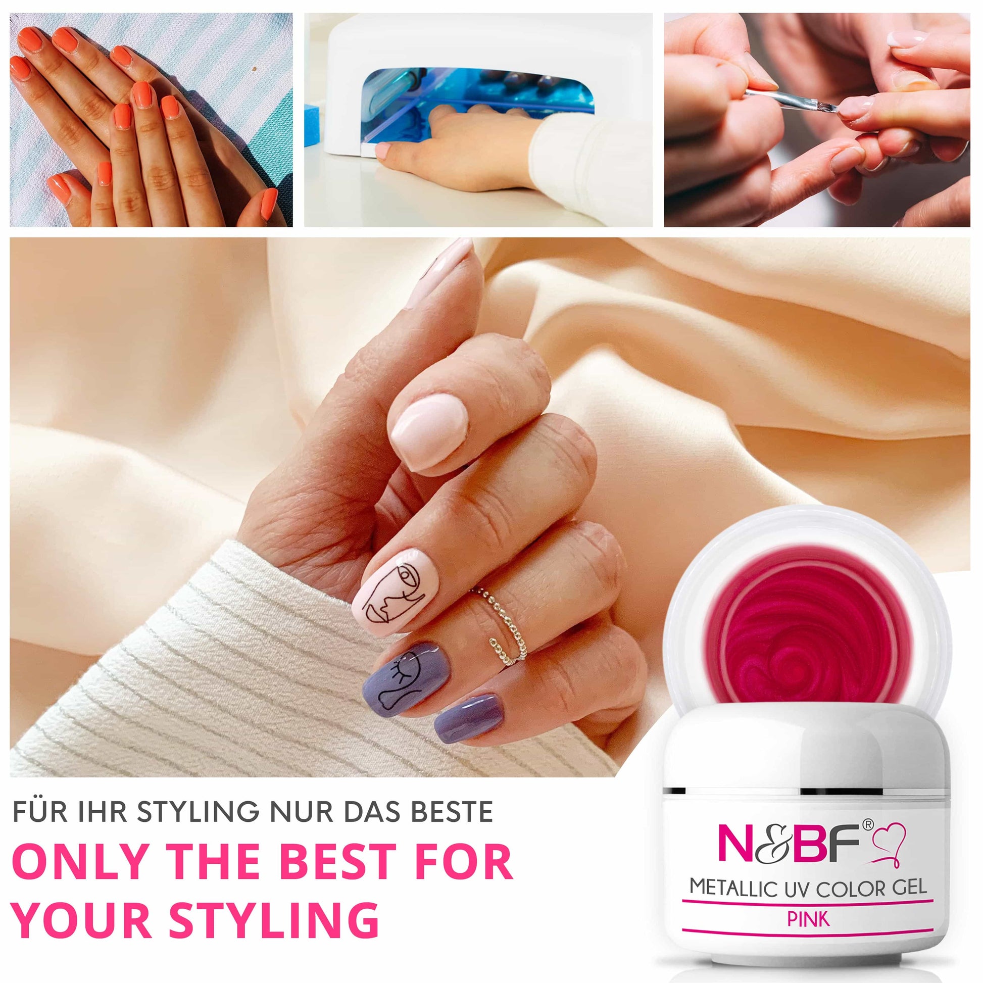 Nails Beauty Factory 2024 58061931 METALLIC UV COLOR GEL PINK 06