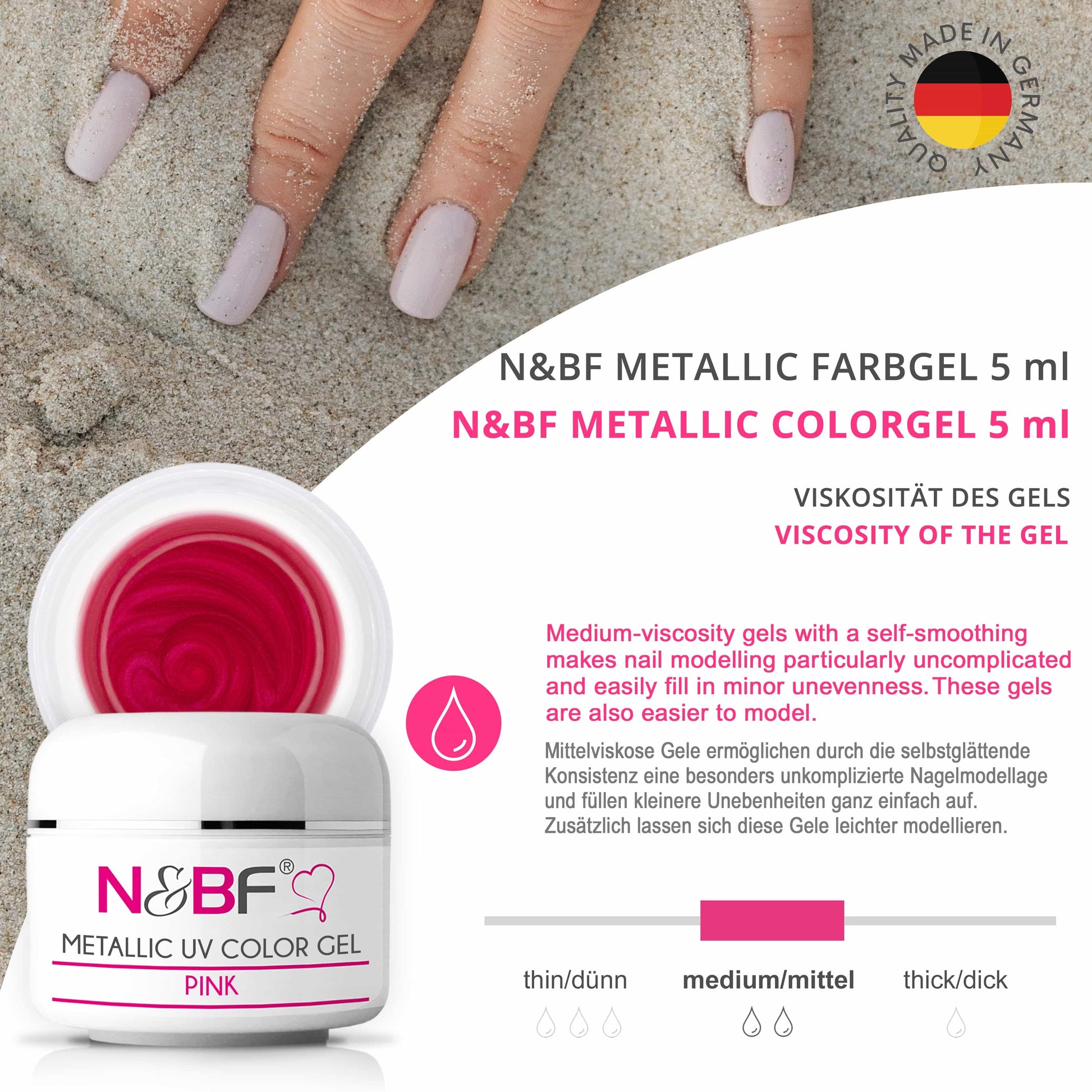 Nails Beauty Factory 2024 58061931 METALLIC UV COLOR GEL PINK 07