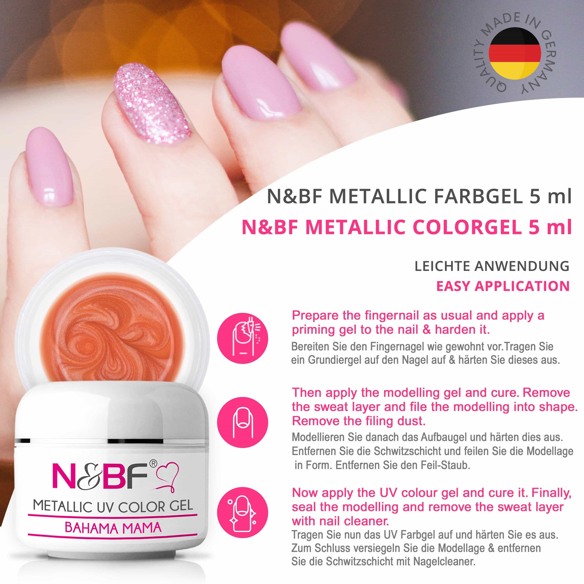 Nails Beauty Factory 2024 58191806 METALLIC UV COLOR GEL BAHAMA MAMA 03