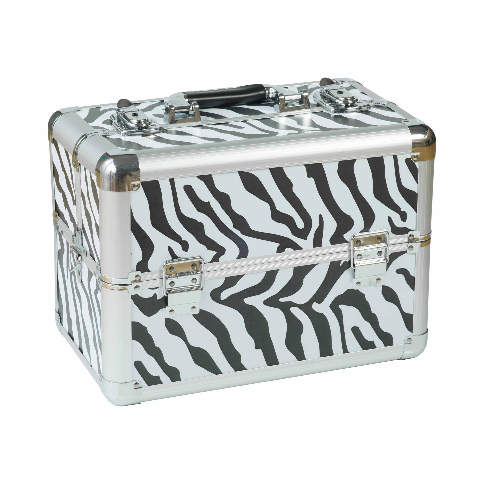 Nails Beauty Factory Kosmetikkoffer Kompakt Zebra Design rund