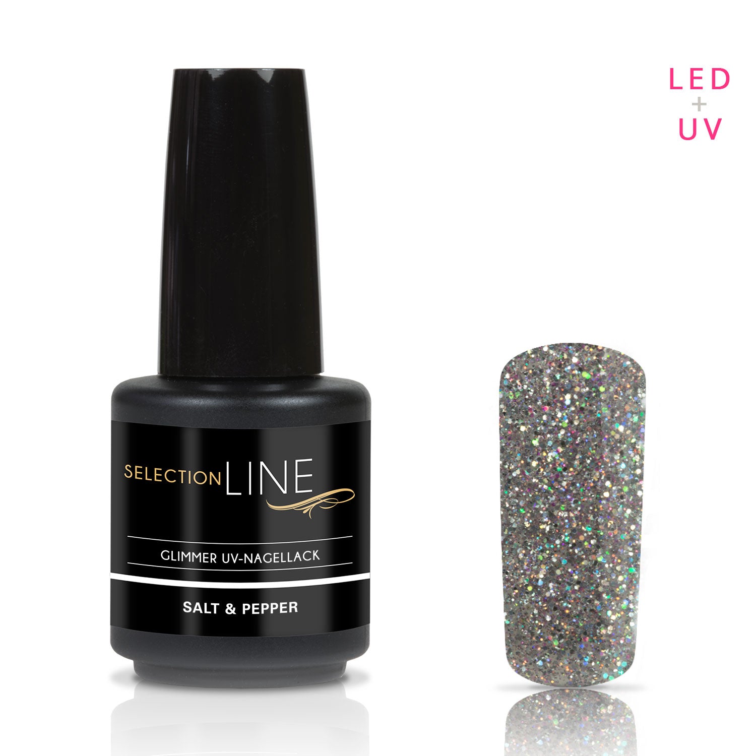 Nails Beauty Factory Selection Line Glimmer UV Nailpolish Salt and Pepper 15 ml 123923362